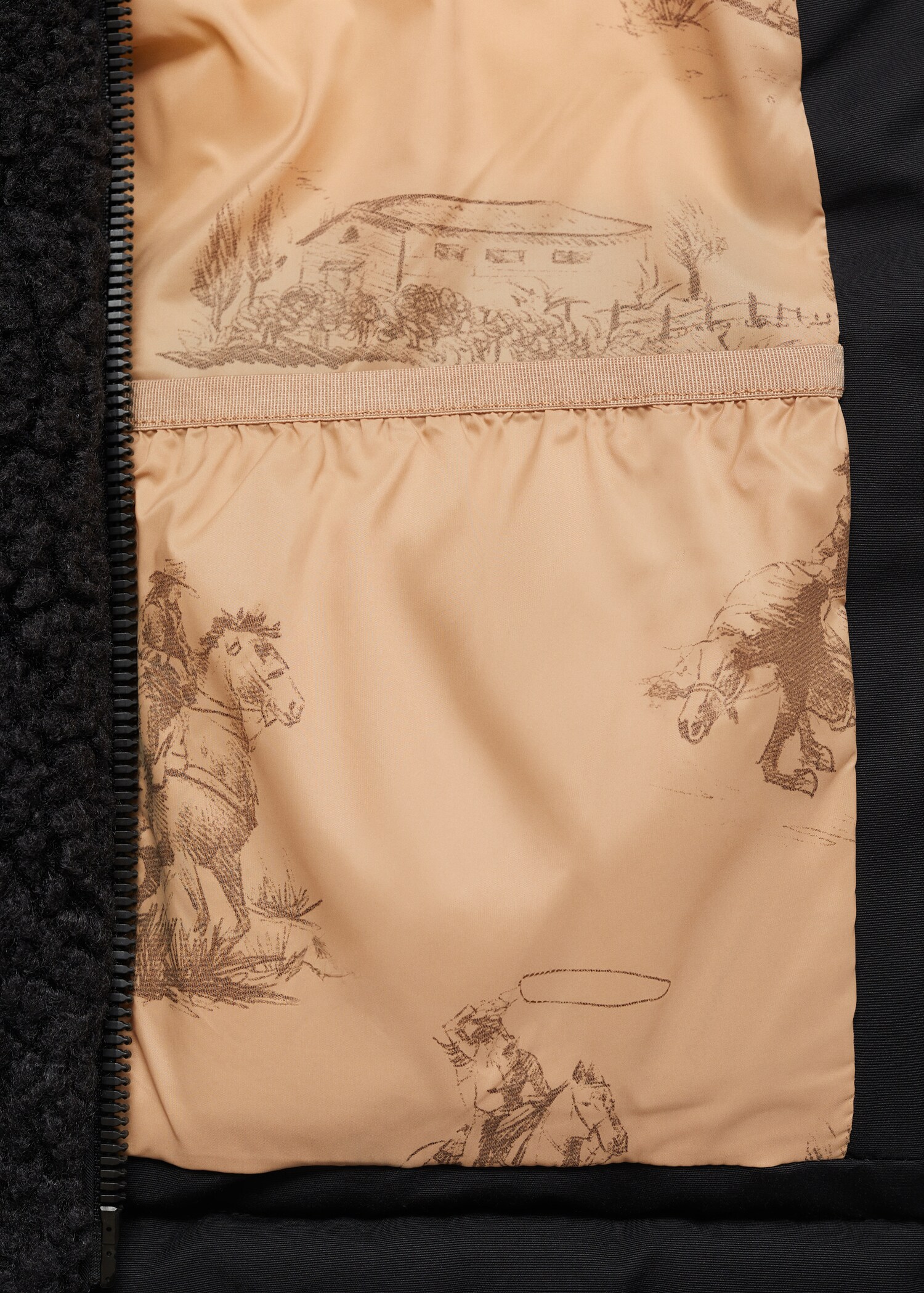 Padded anorak with bouclé panels - Details of the article 0