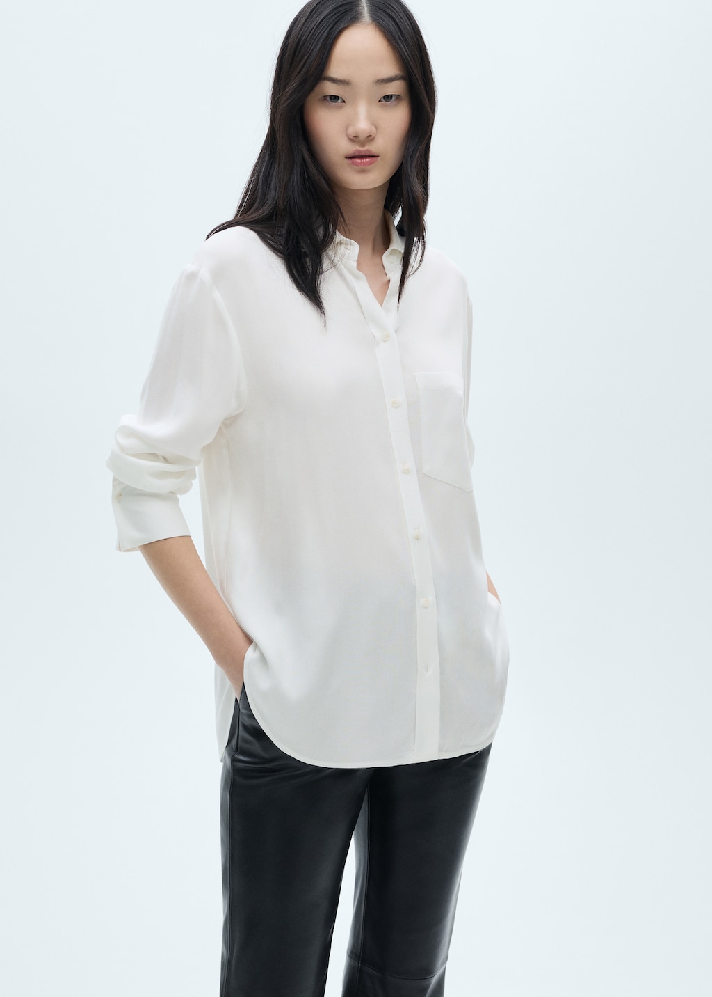 Camisa fluida botones Mujer MANGO Espana Peninsula y Baleares
