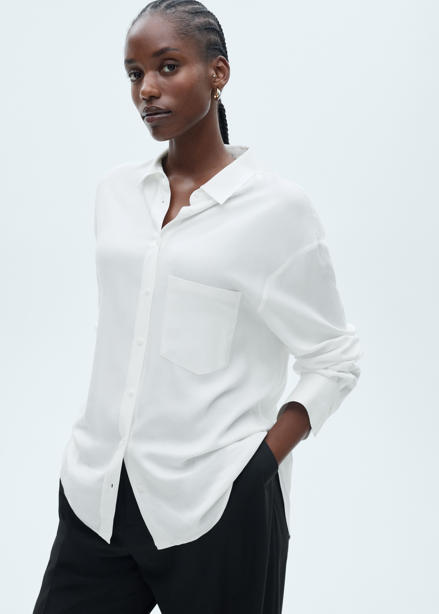 Buttoned flowy shirt - Details of the article 5