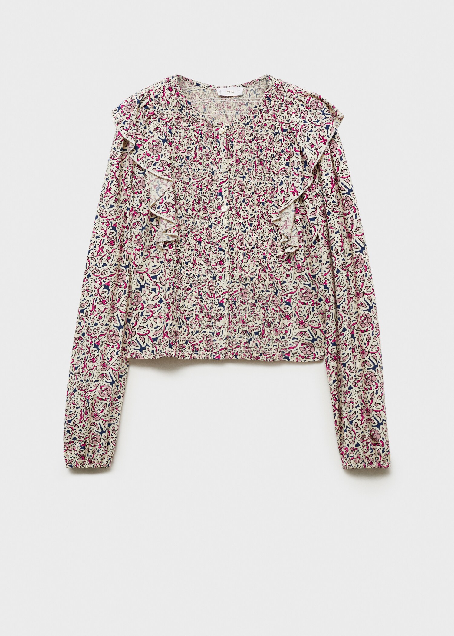 Blouse froncée manches volantées - Article sans modèle