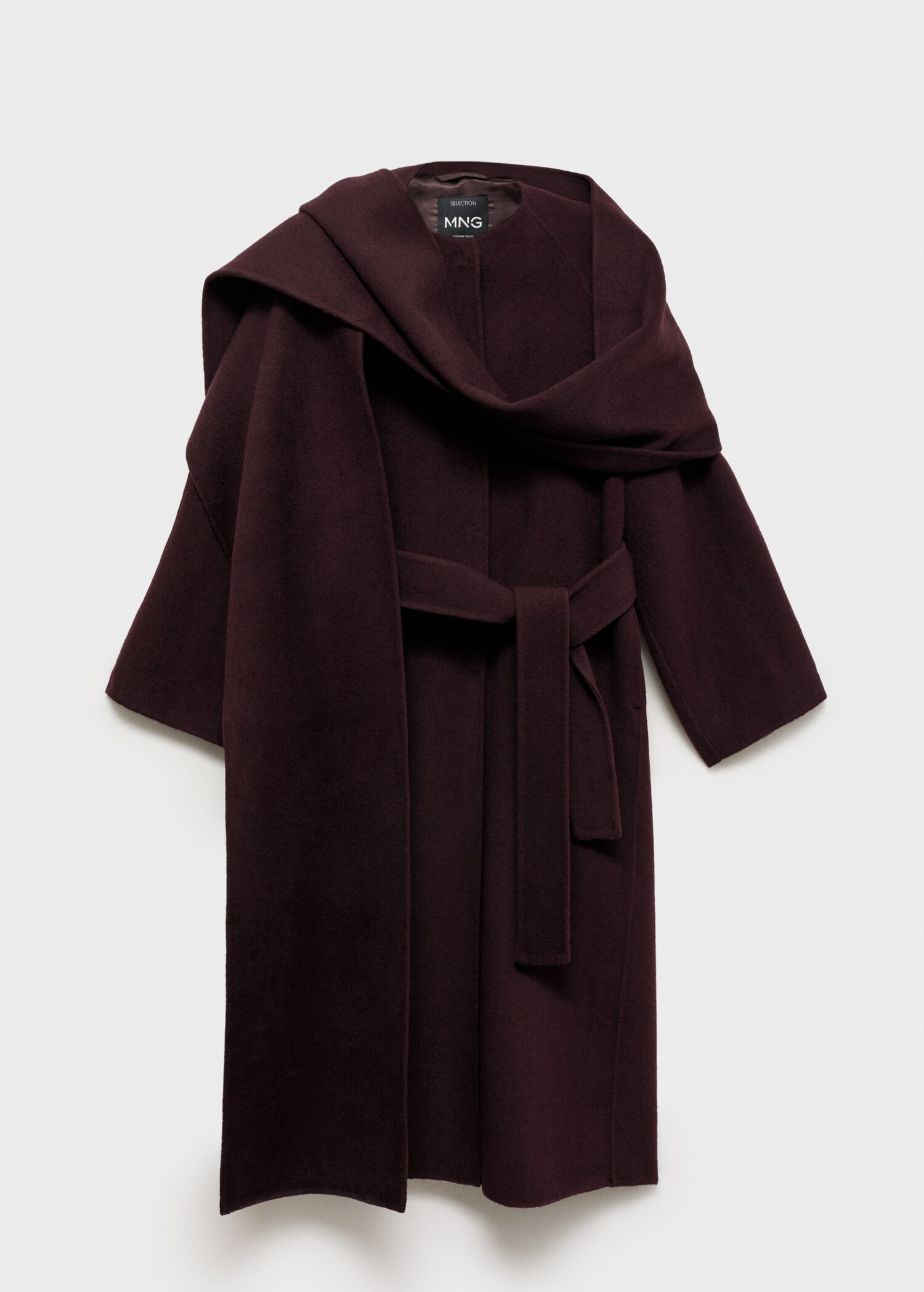 Wool coat with detachable scarf - Article without model