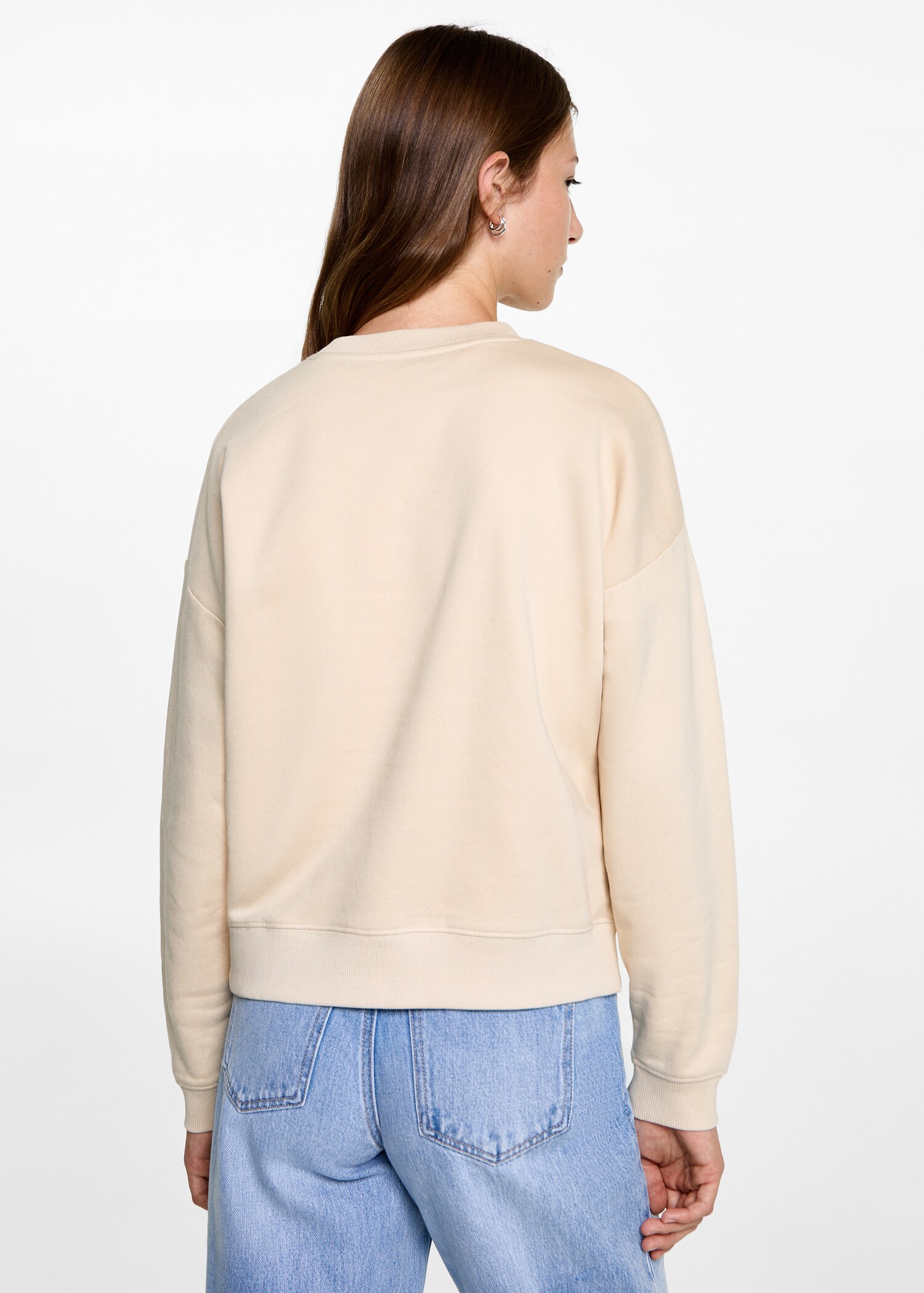 Embroidered detail cotton sweatshirt - Reverse of the article