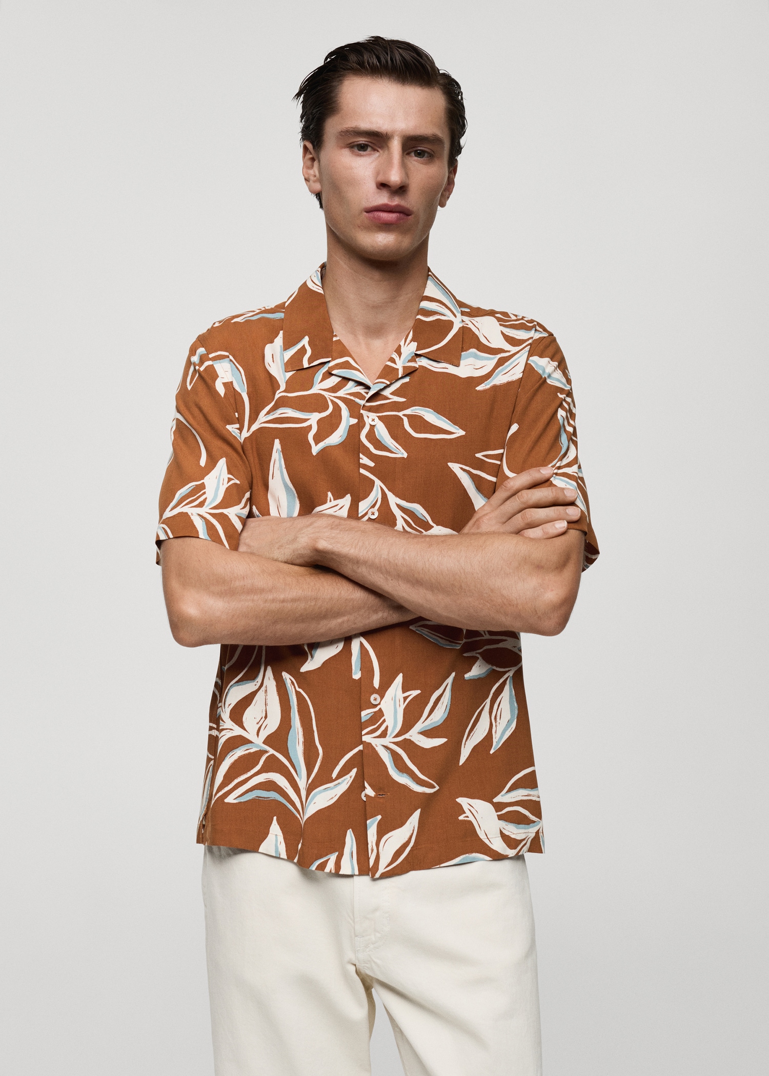 Regular-fit Hawaiian-print shirt - Medium plane