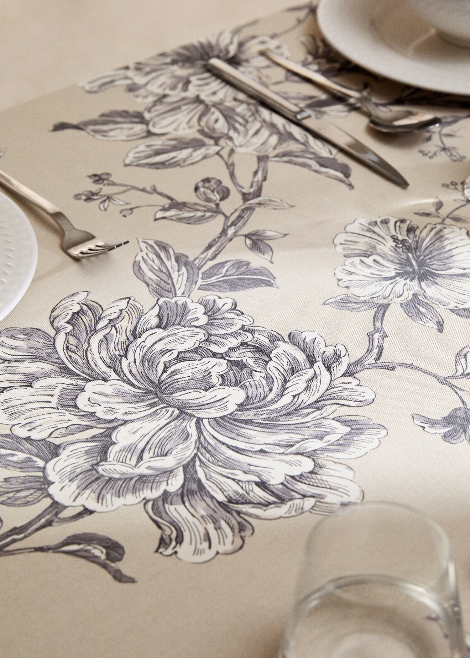 Baumwoll-Tischdecke mit floralem Design 150 x 150 cm - Detail des Artikels 8