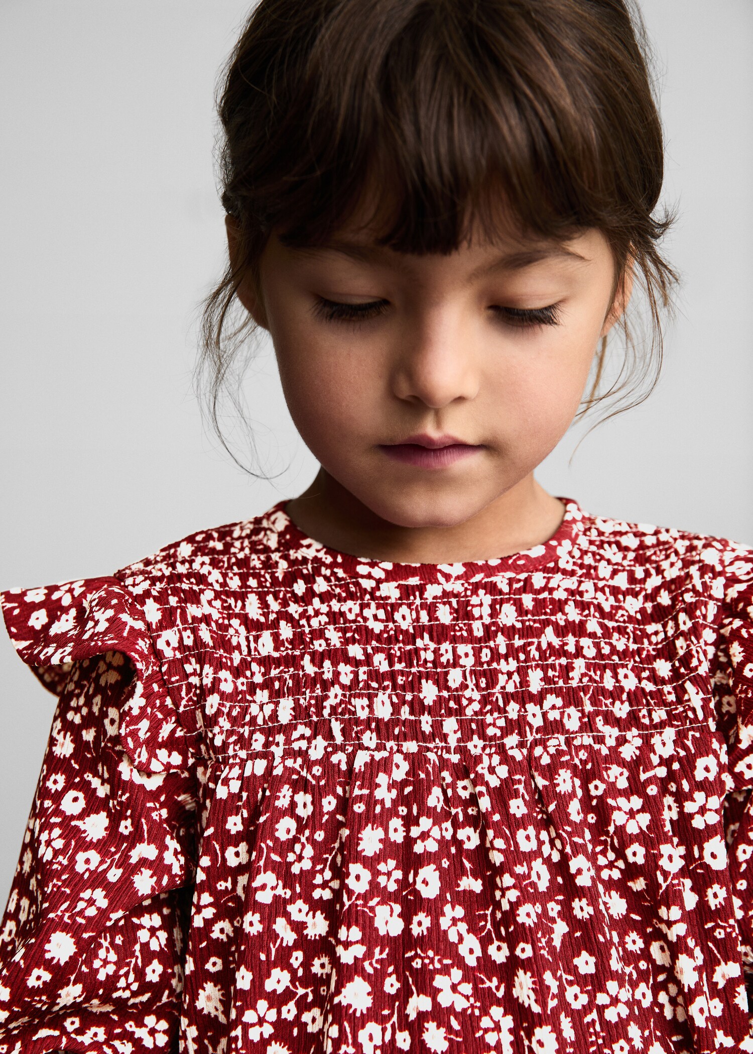 Ruffled floral print dress - Details of the article 1