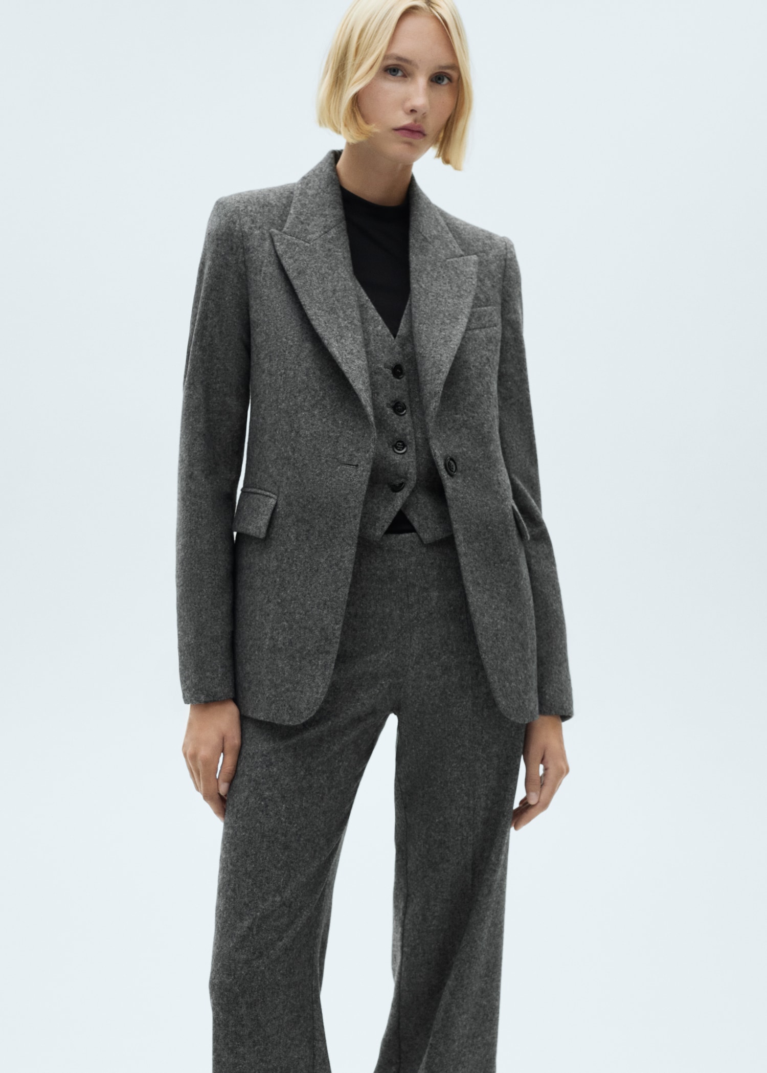 Marbled wool suit trousers - Details of the article 1