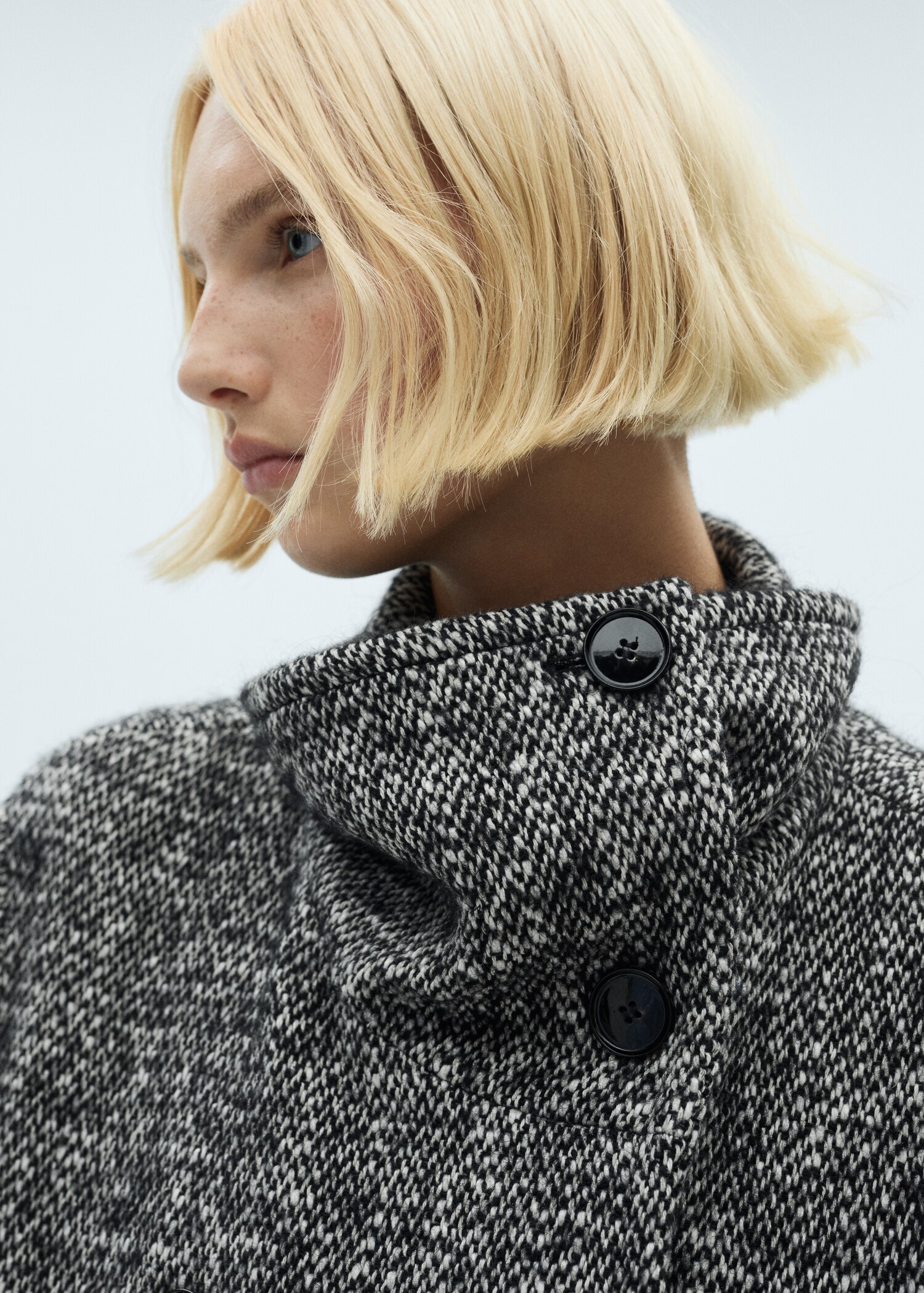 Mottled double-breasted coat - Details of the article 1