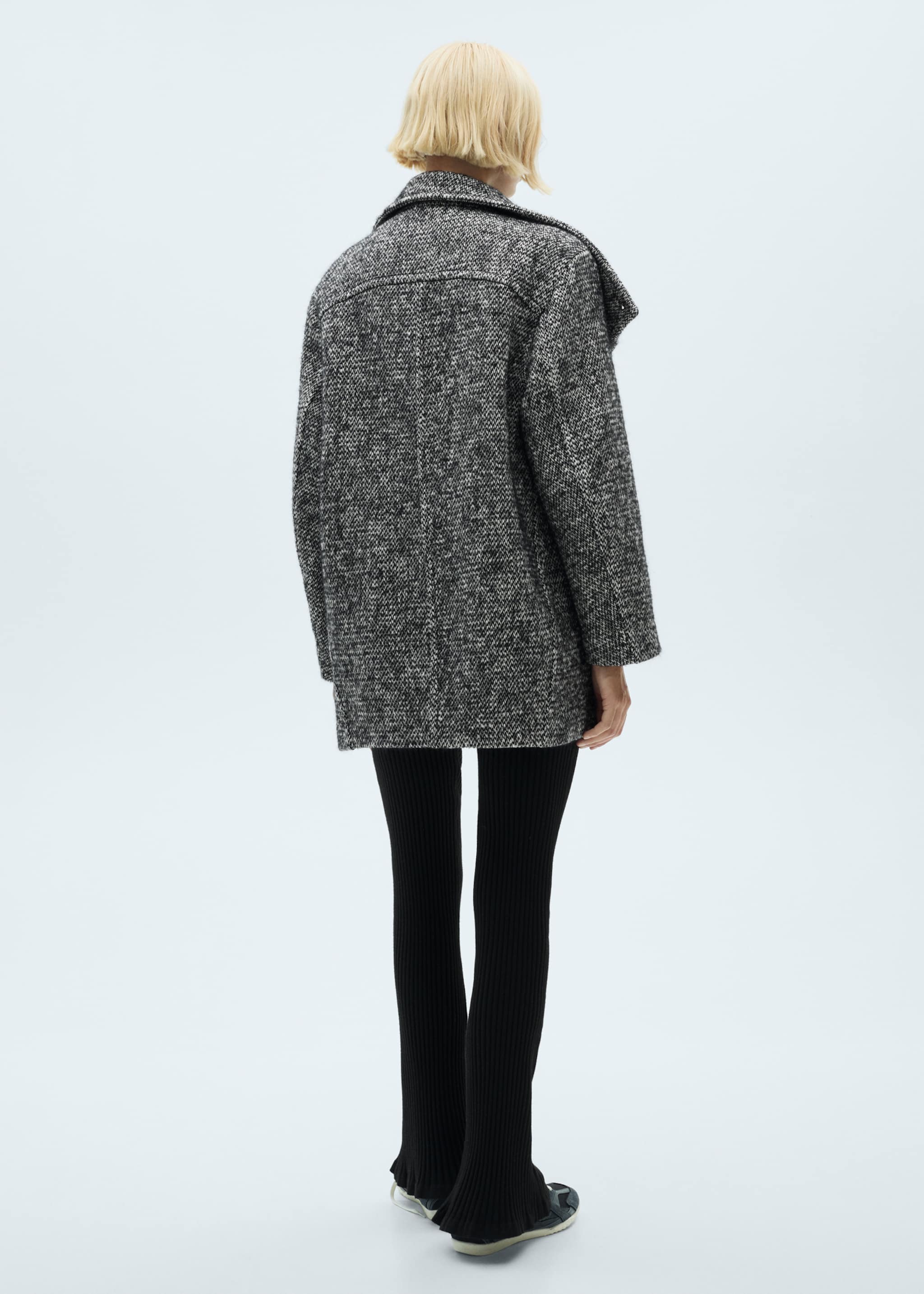 Mottled double-breasted coat - Reverse of the article