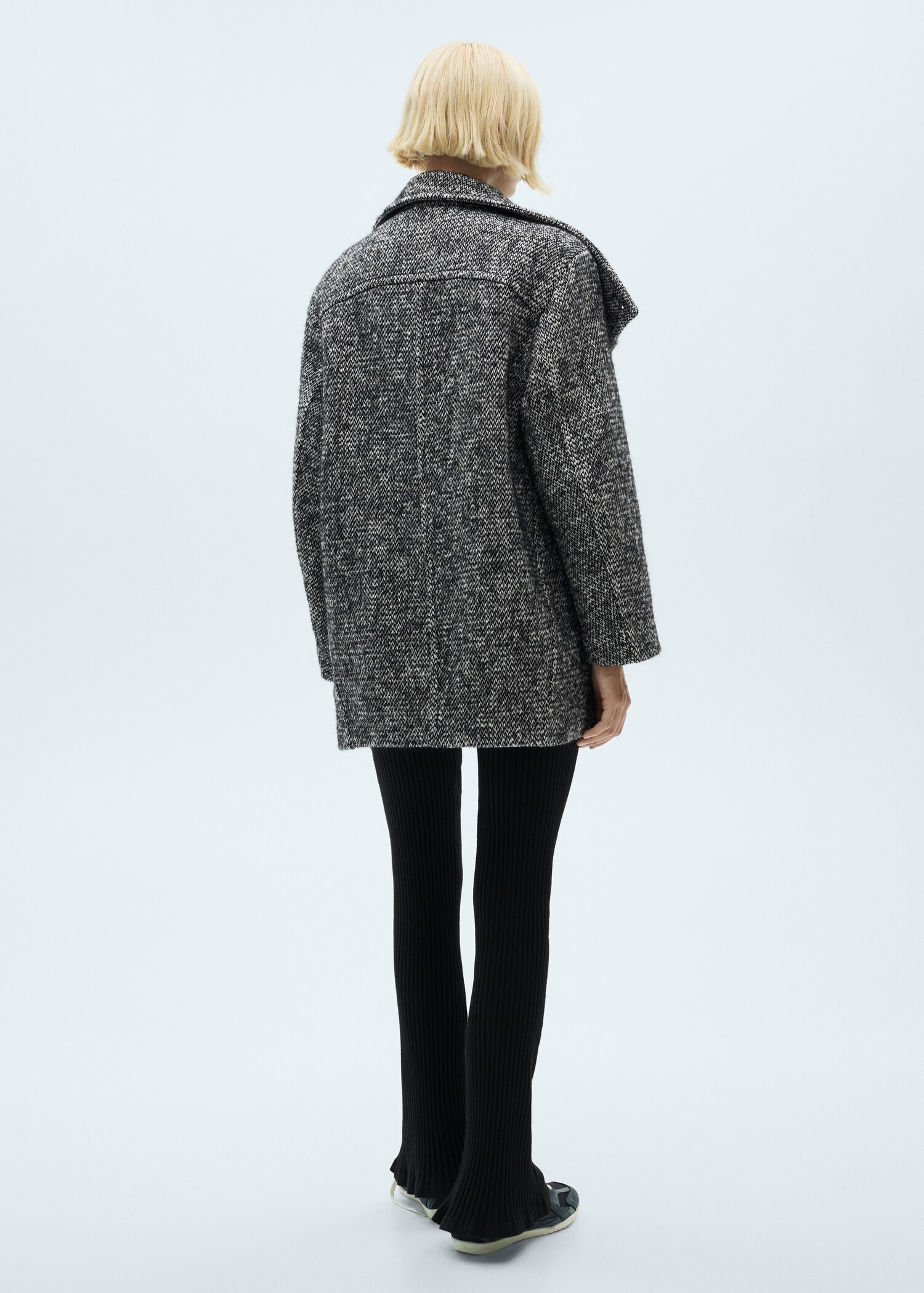 Mottled double-breasted coat - Reverse of the article