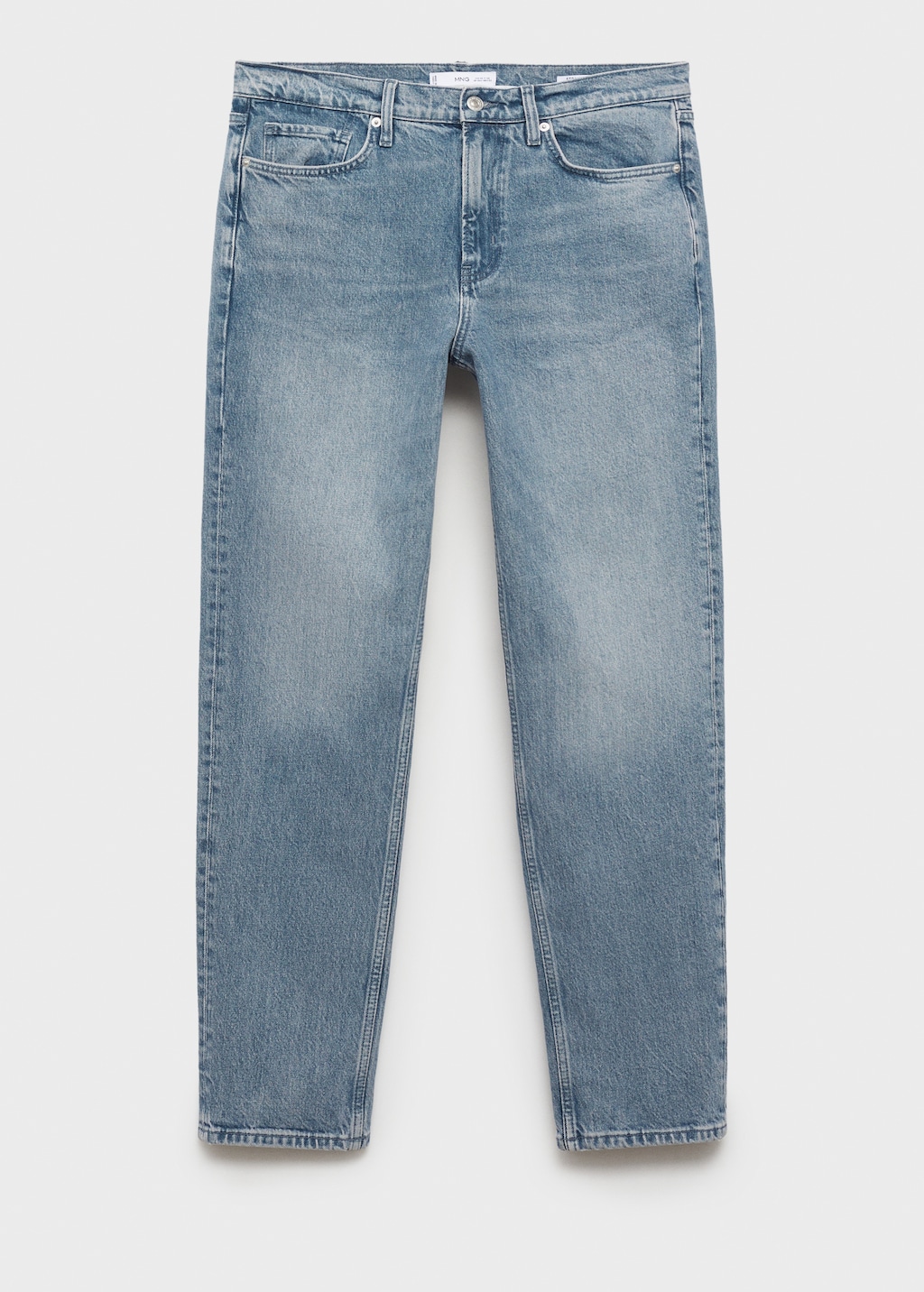 MANGO MAN Regular fit jeans with frayed effect petrol blue 34 Man