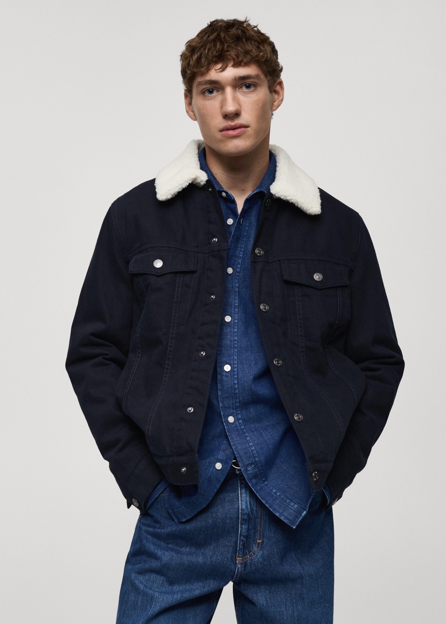 Outfit Sherpa Lined Mens Outfit Sheepskin Lined Denim Jacket