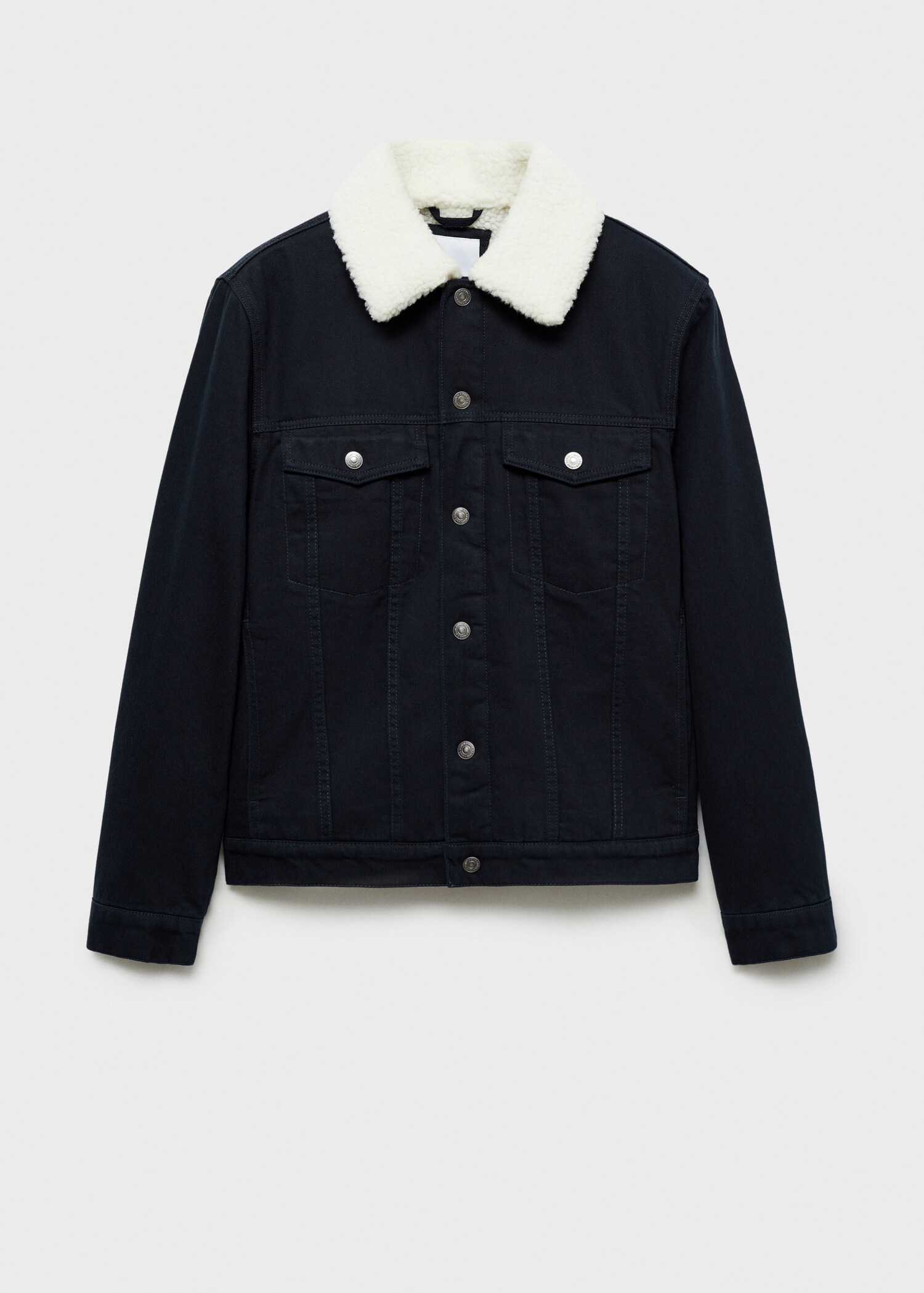 Denim jacket with sheepskin collar - Article without model