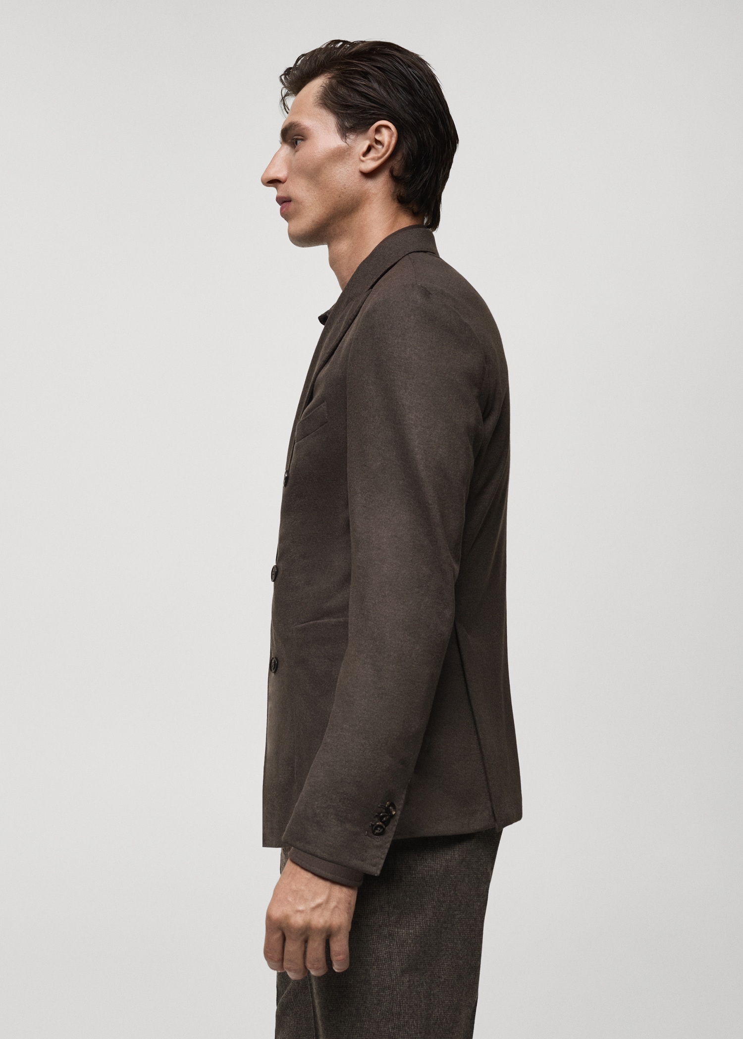 Veste croisée flanelle laine vierge Homme MANGO Niger