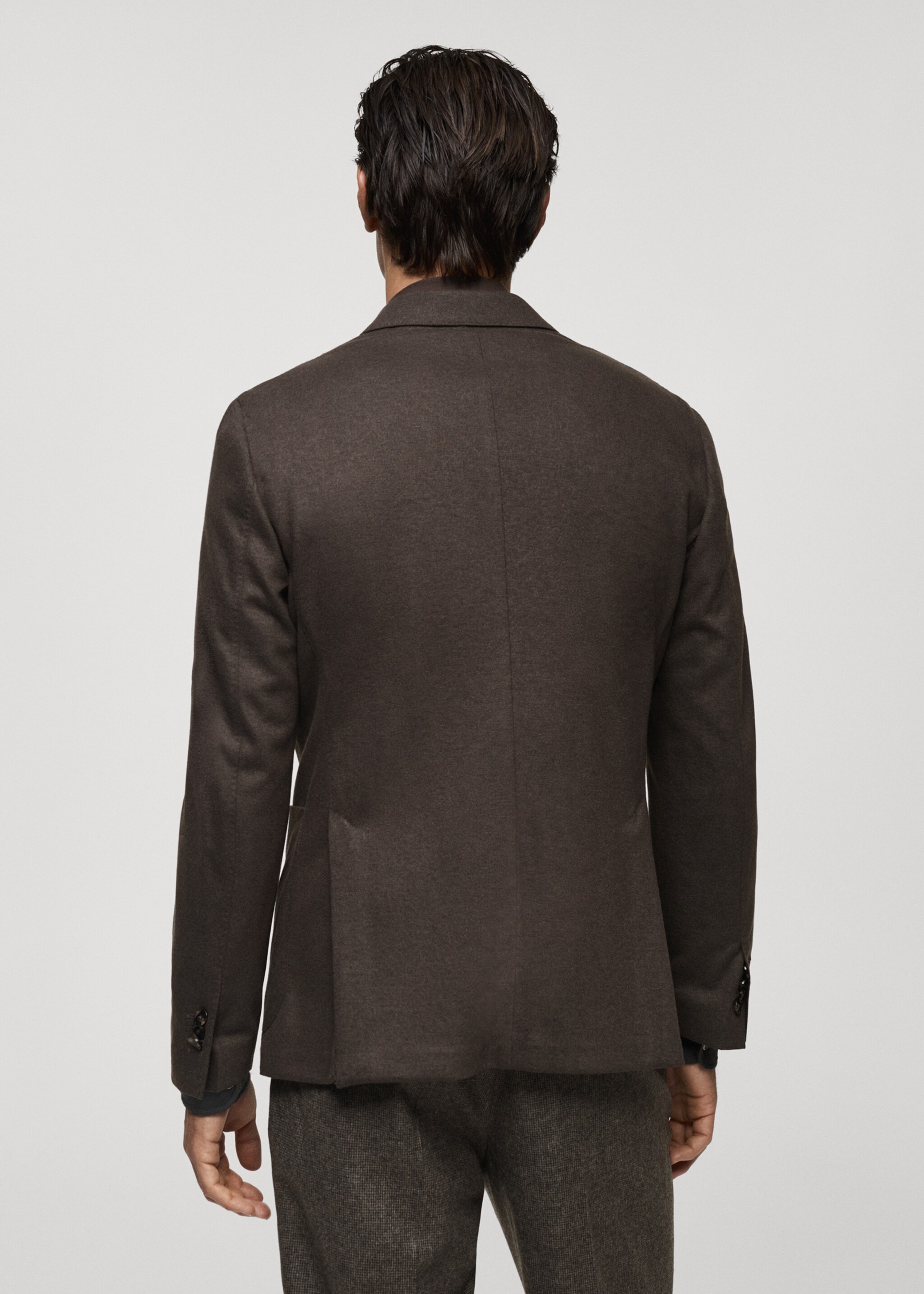 Veste croisée flanelle laine vierge - Verso de l’article