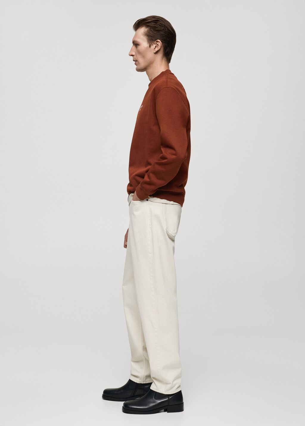 Relaxed fit sweatshirt with text print Men MANGO United Kingdom
