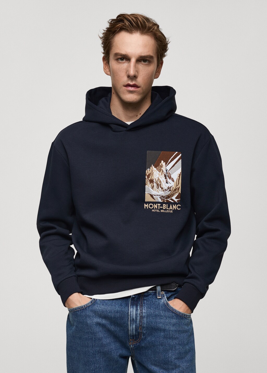 Combined printed cotton sweatshirt Men MANGO United Kingdom