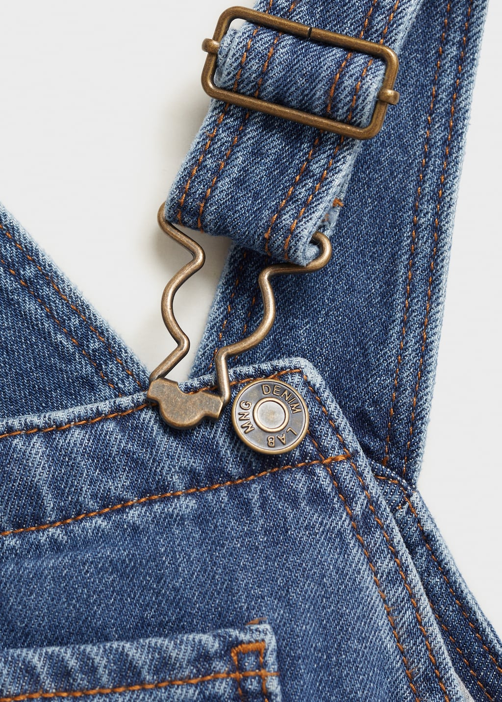 MANGO BABY Long denim overalls with pocket medium blue 4 5 years Kids