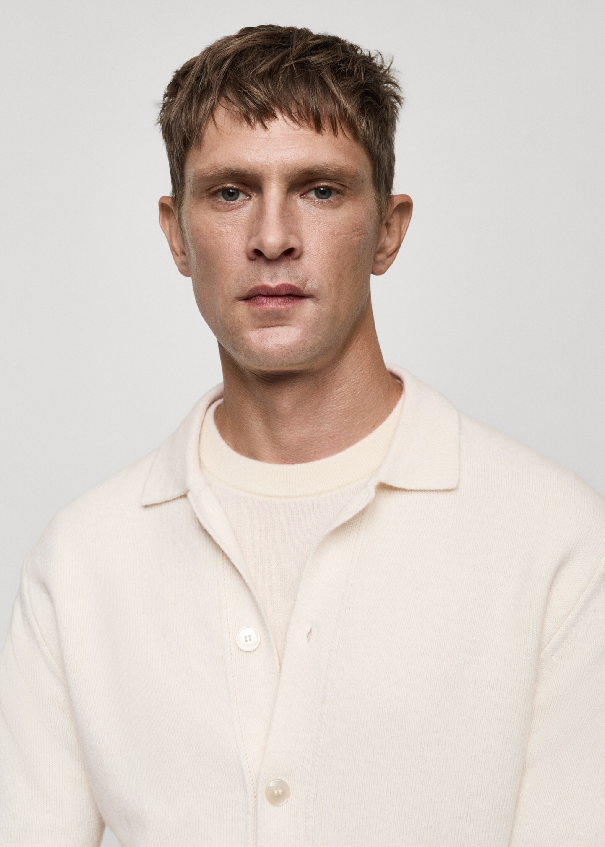 Rib-knit wool cardigan - Details of the article 1