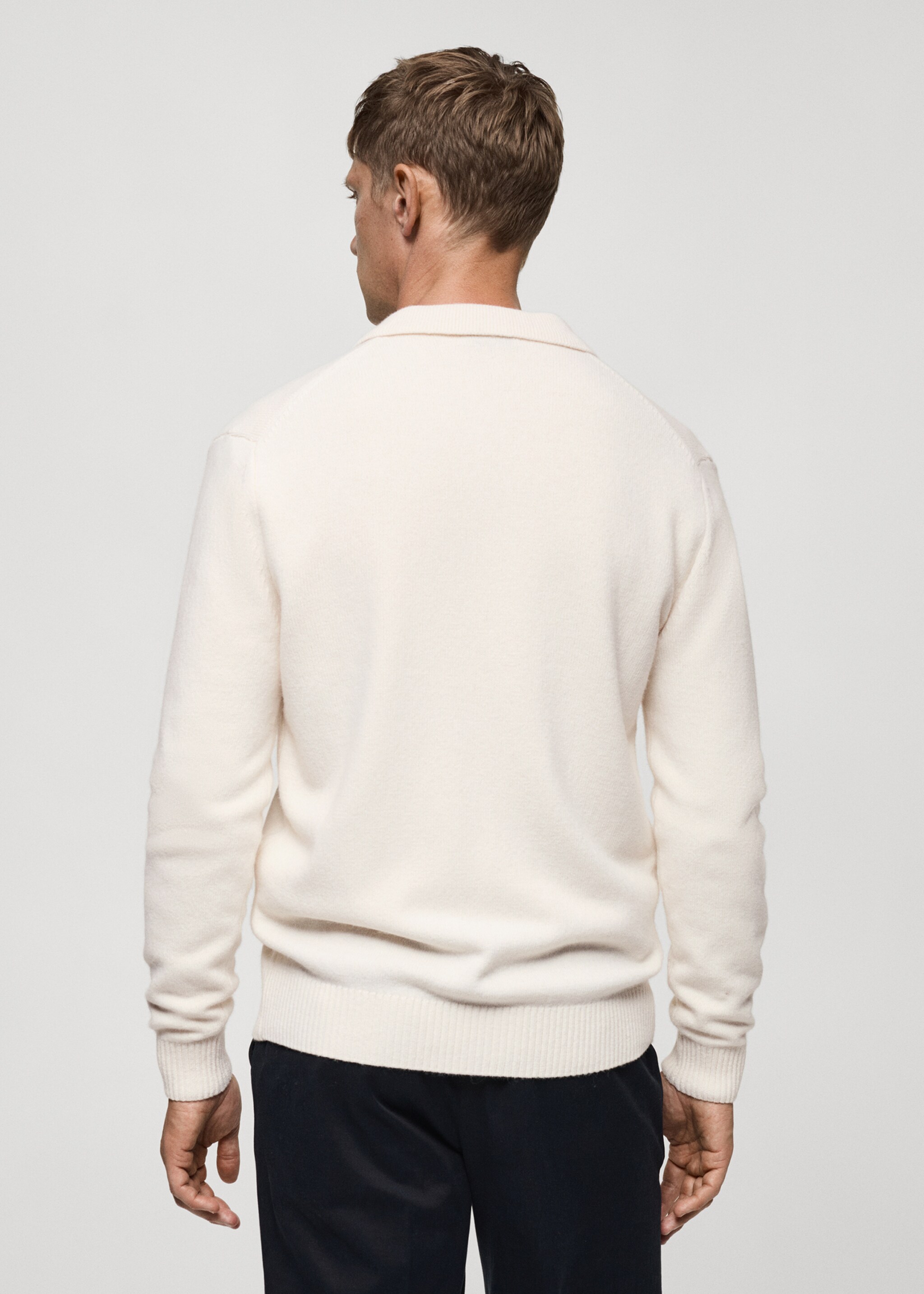 Cardigan laine maille côtelée - Verso de l’article