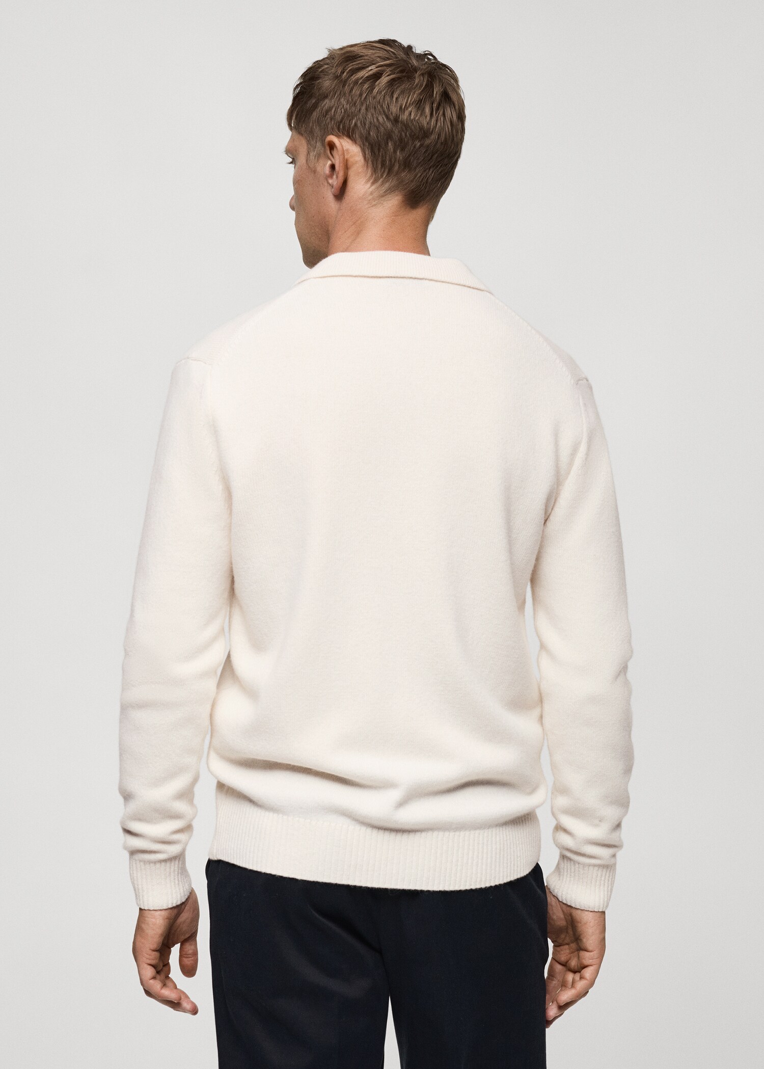 Rib-knit wool cardigan - Reverse of the article