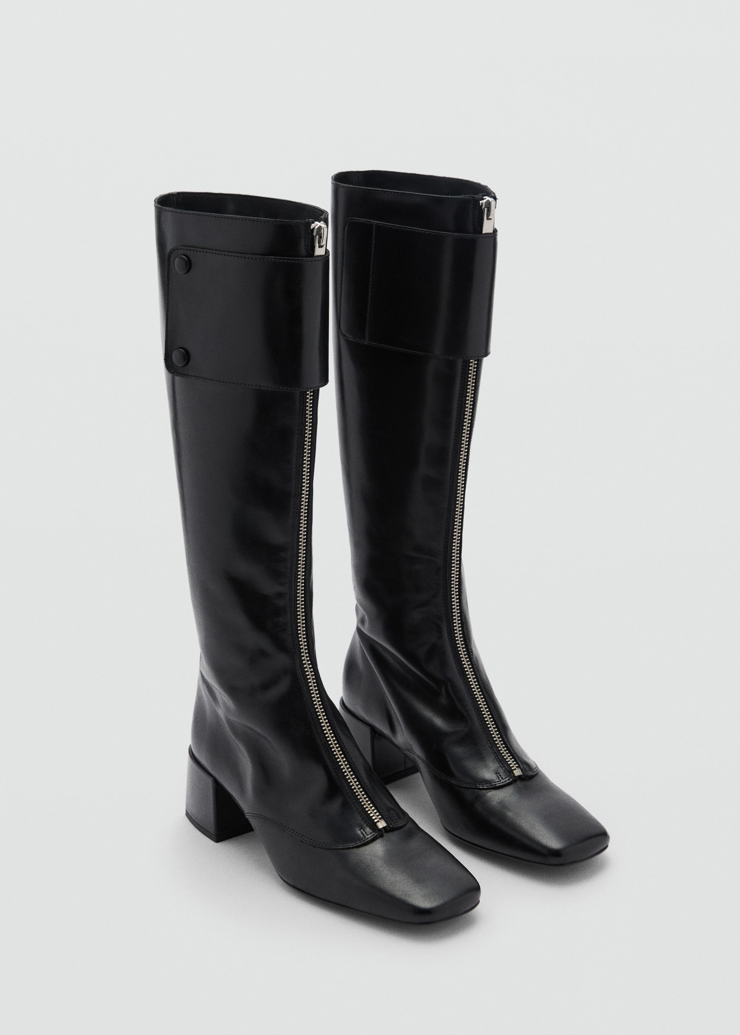 Bota piel cremallera - Plano medio
