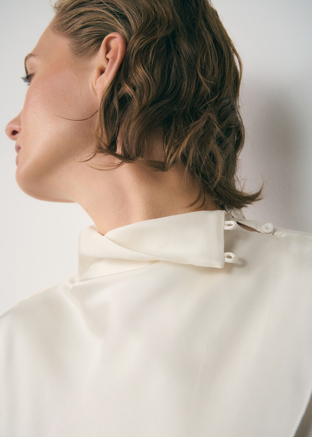 Mango Asymmetric satin blouse thumbnail