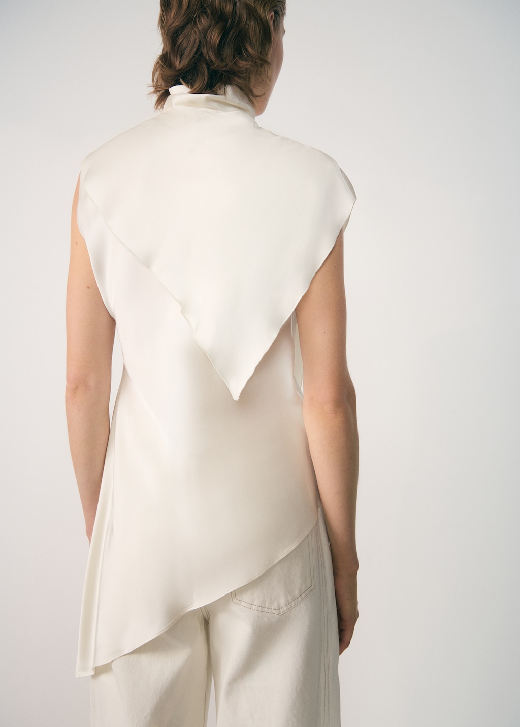 Mango Asymmetric satin blouse thumbnail