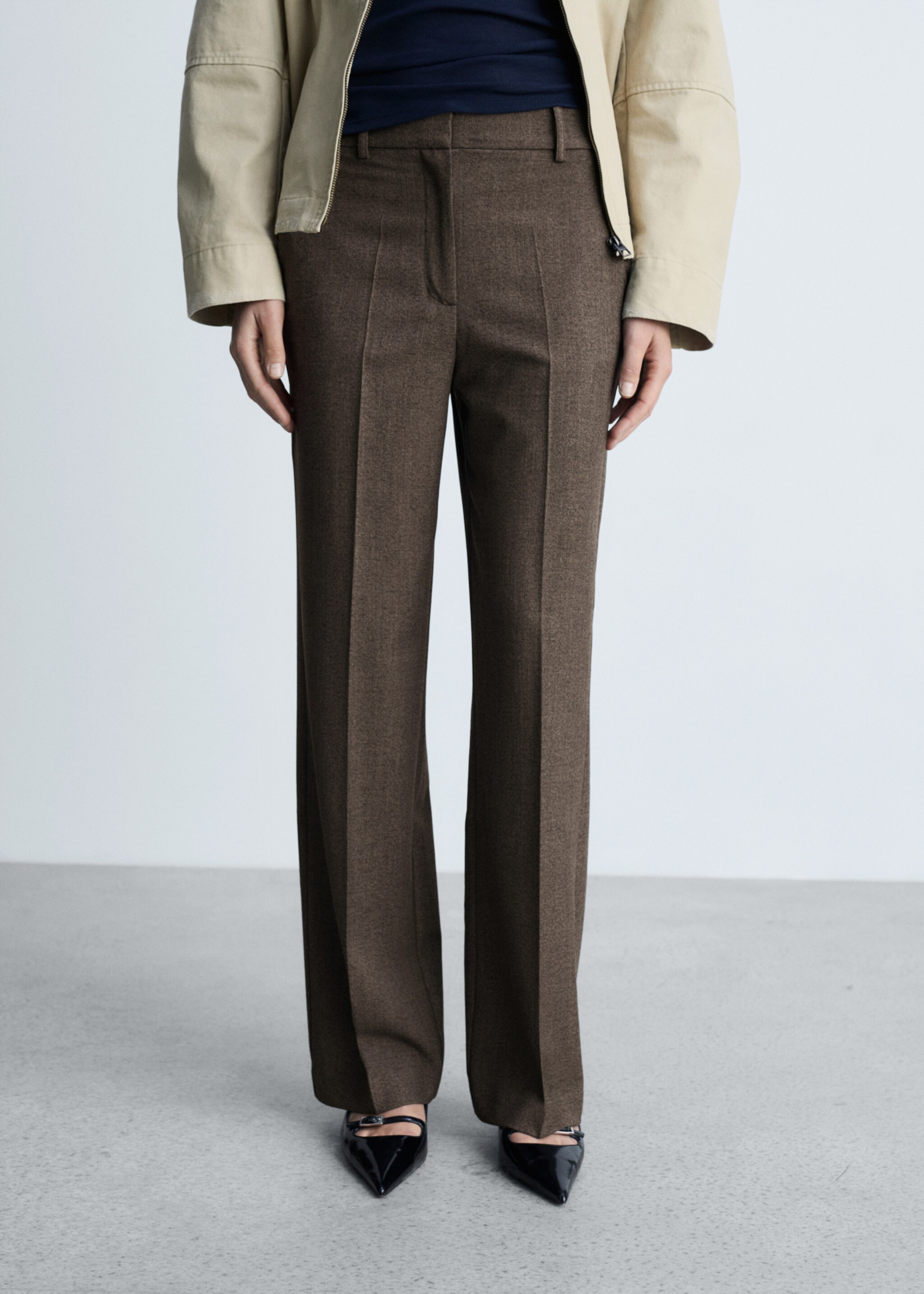 Flowy straight-fit trousers - Medium plane
