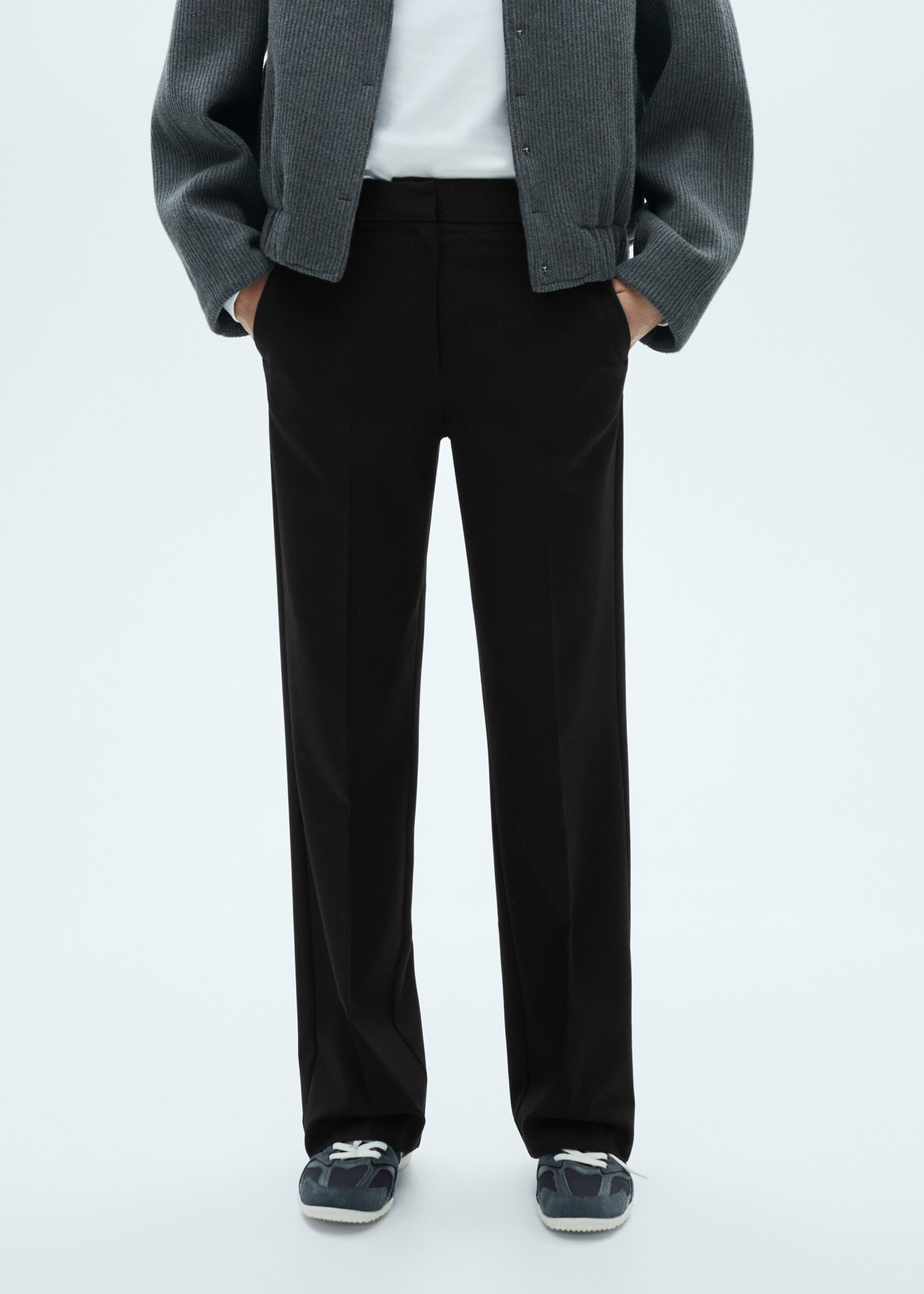 Flowy straight-fit trousers - Medium plane
