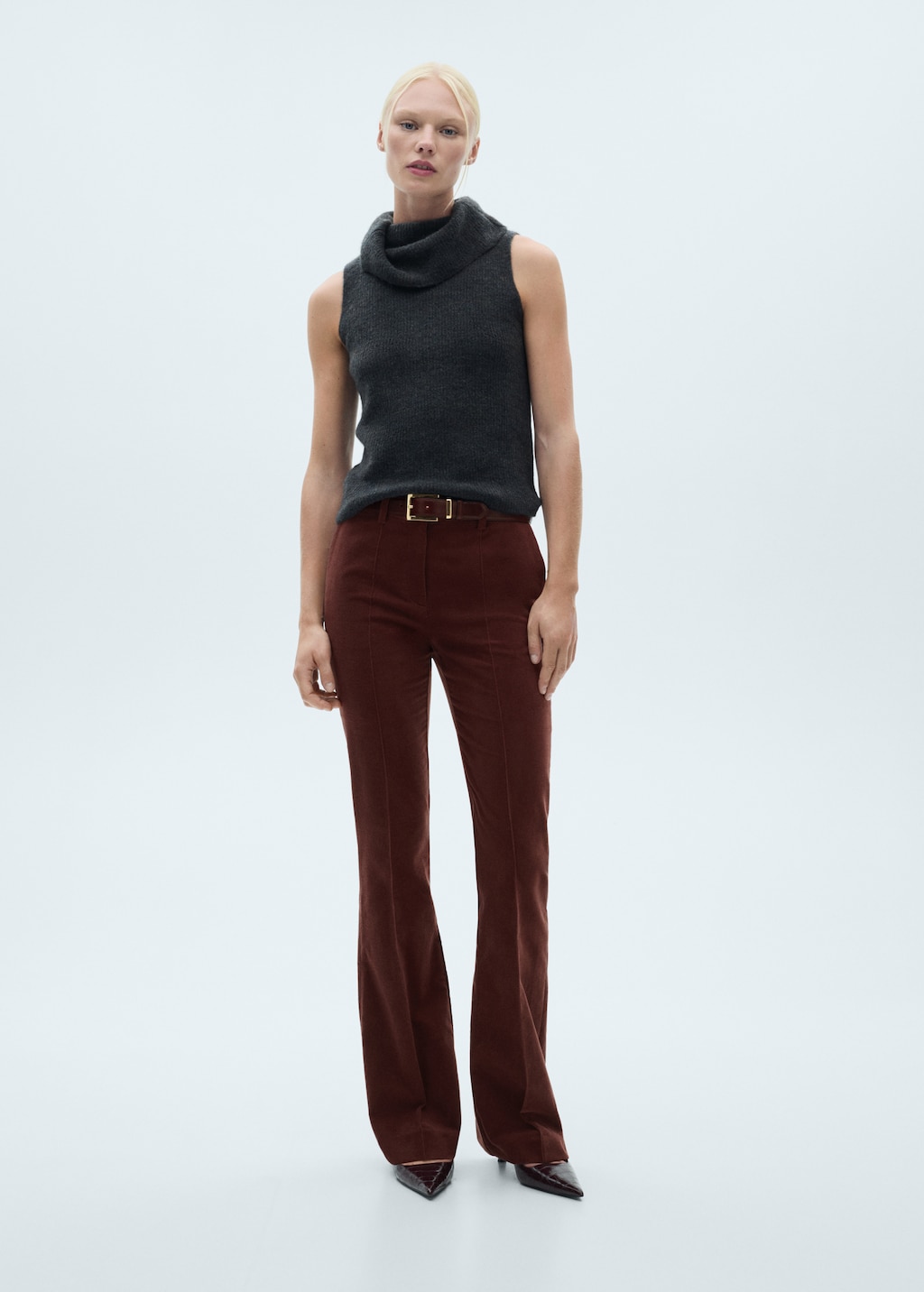 Pantalon droit en velours