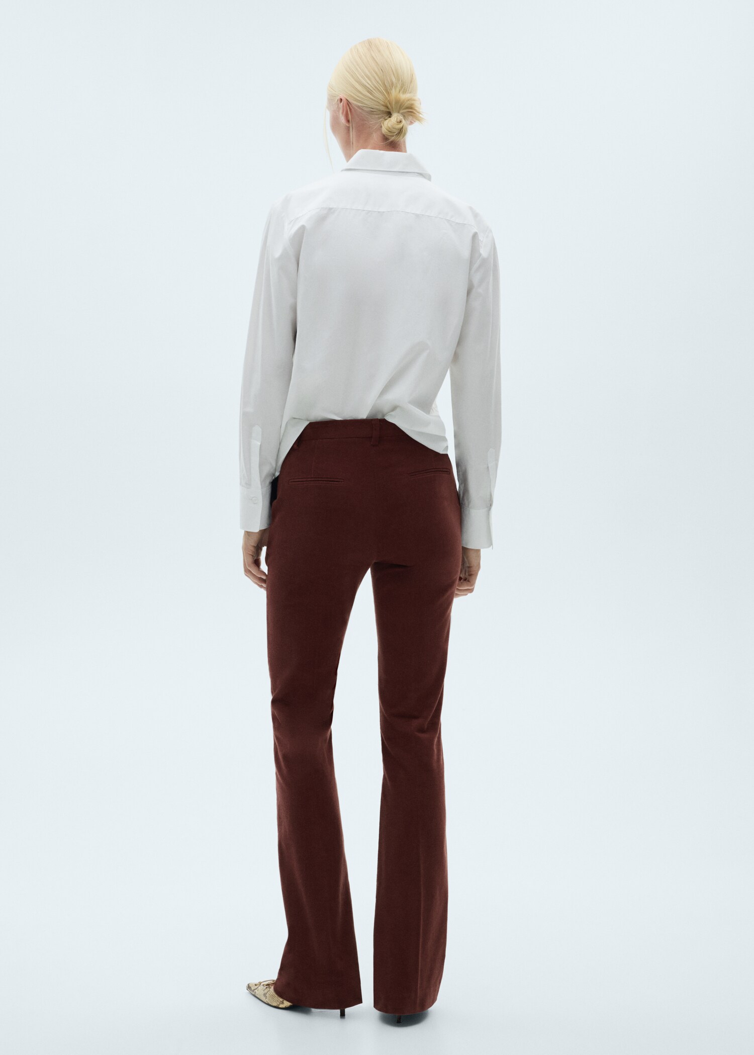 Straight velvet trousers - Reverse of the article