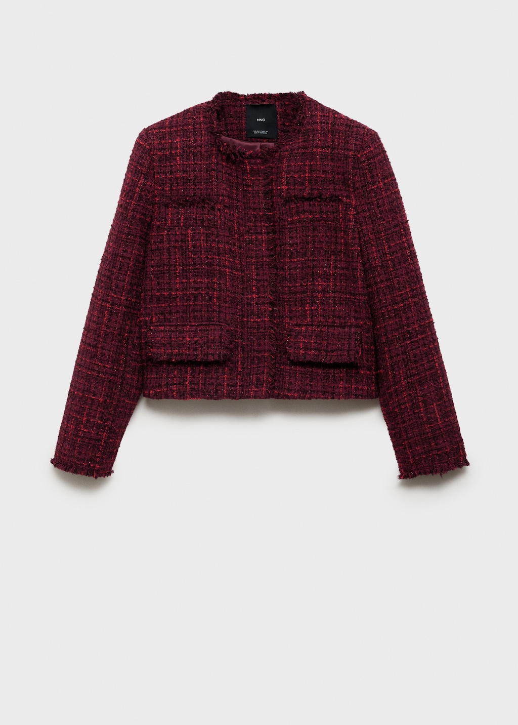 Tweed jacket with frayed ends - Women | MANGO Niger Tweed jacket with frayed ends - Women | MANGO Niger
