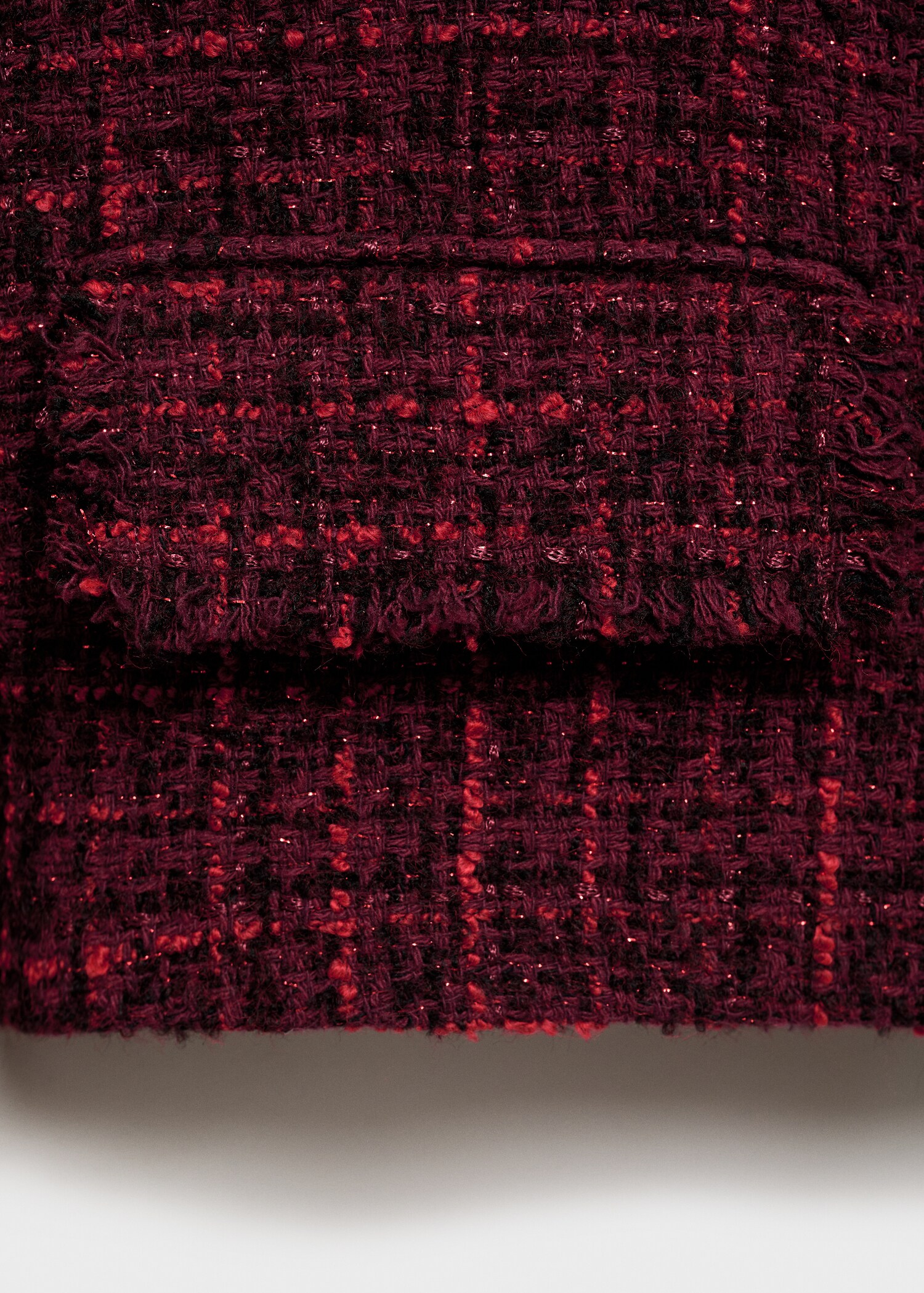 Ζακέτα tweed ξεφτισμένα τελειώματα - Λεπτομέρεια του προϊόντος 0