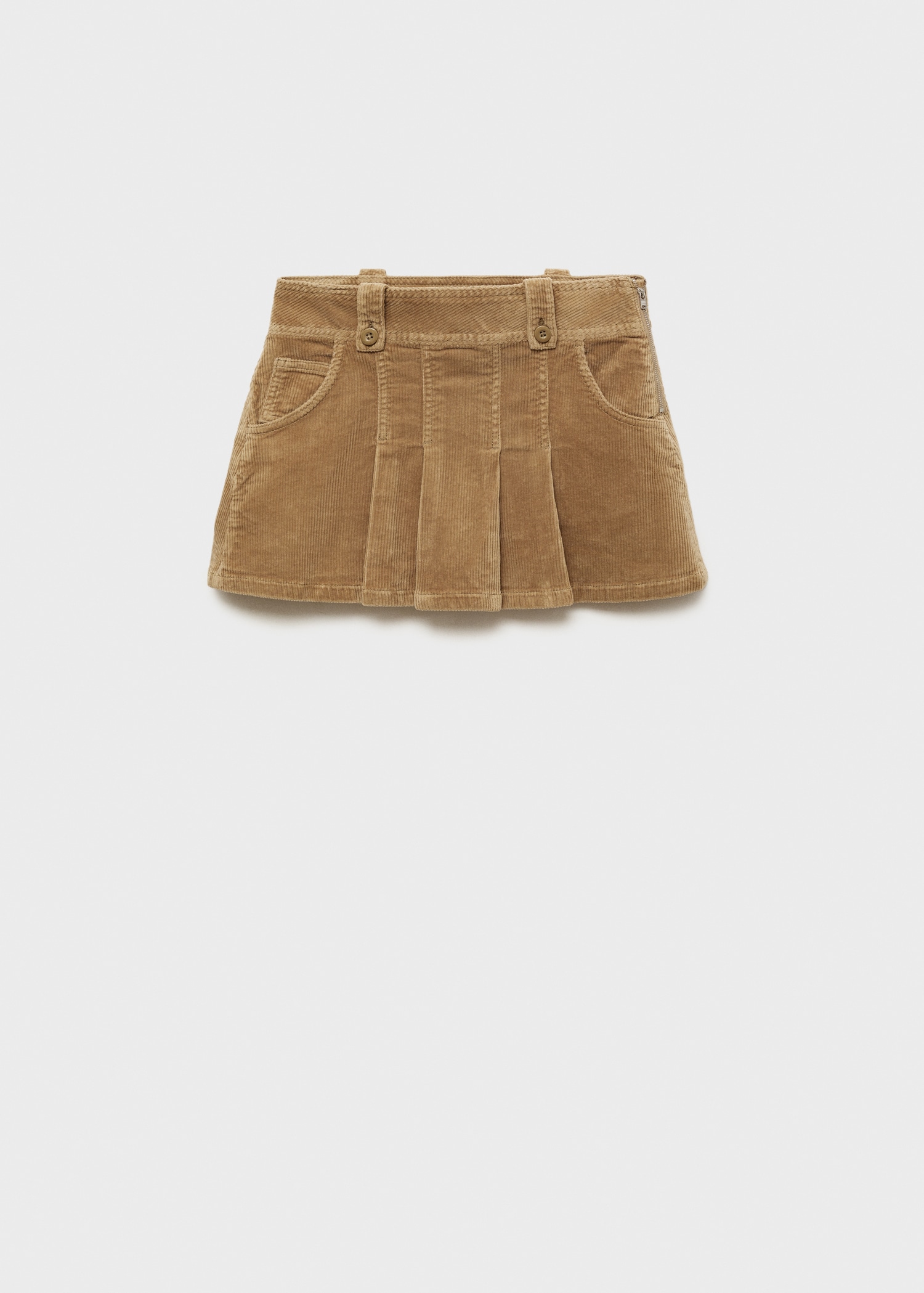 Corduroy pleated mini-skirt - Article without model