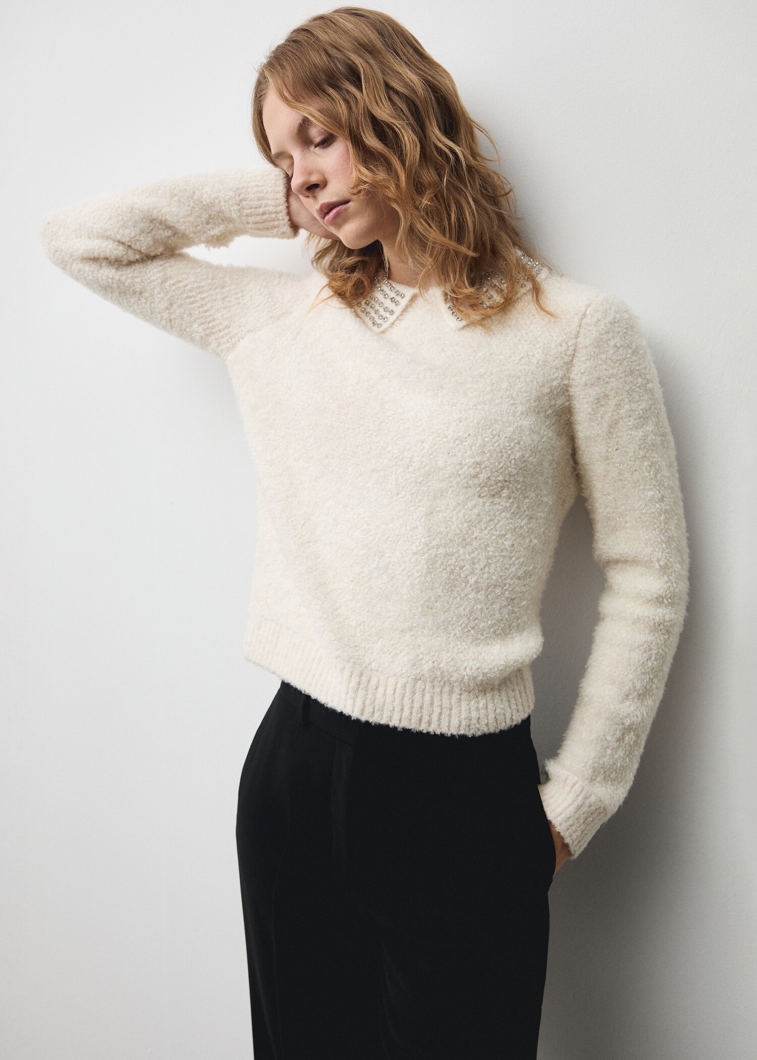 Polo-neck sweater with rhinestones - Details of the article 6