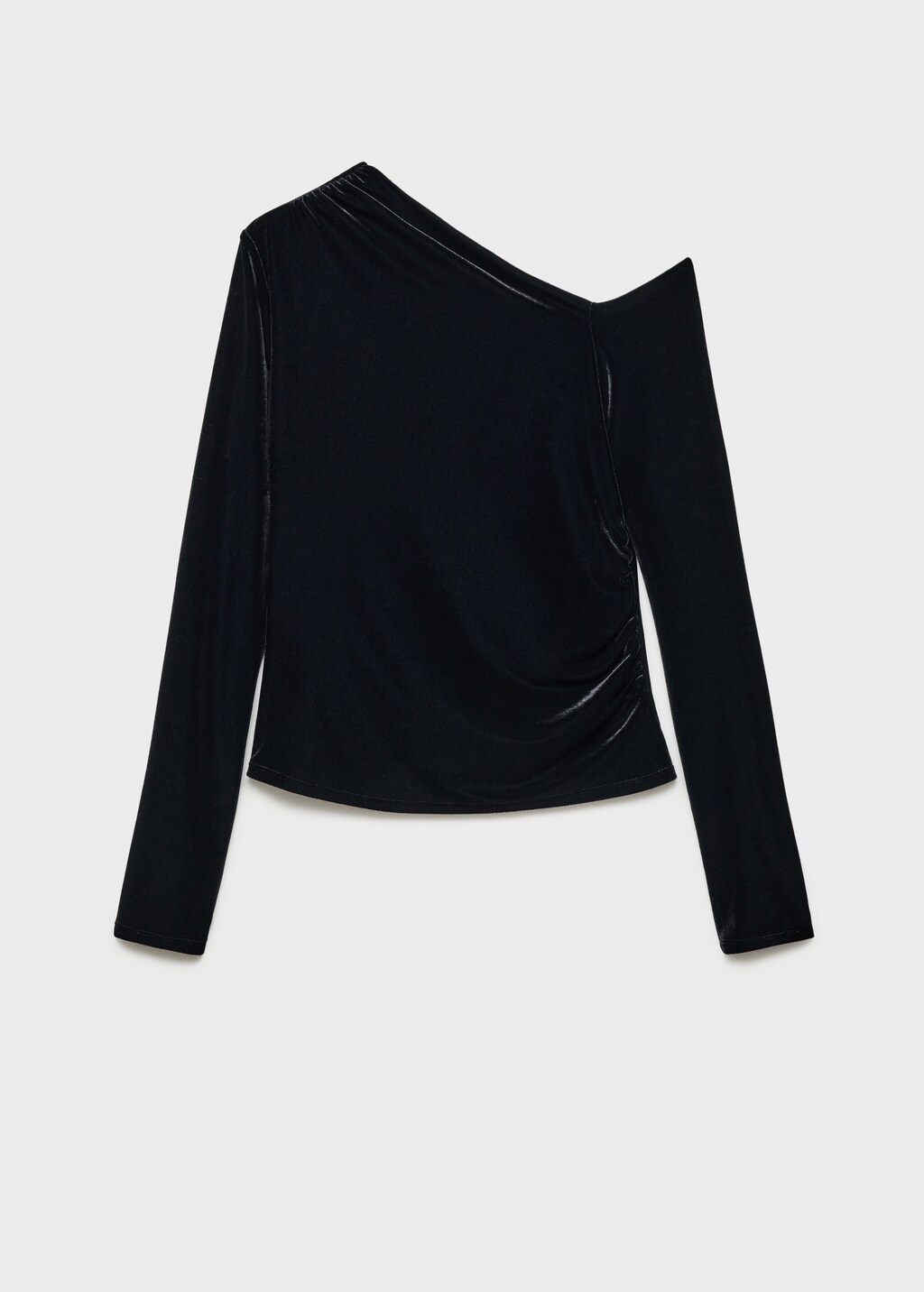 Asymmetric velvet top - Women | MANGO Japan