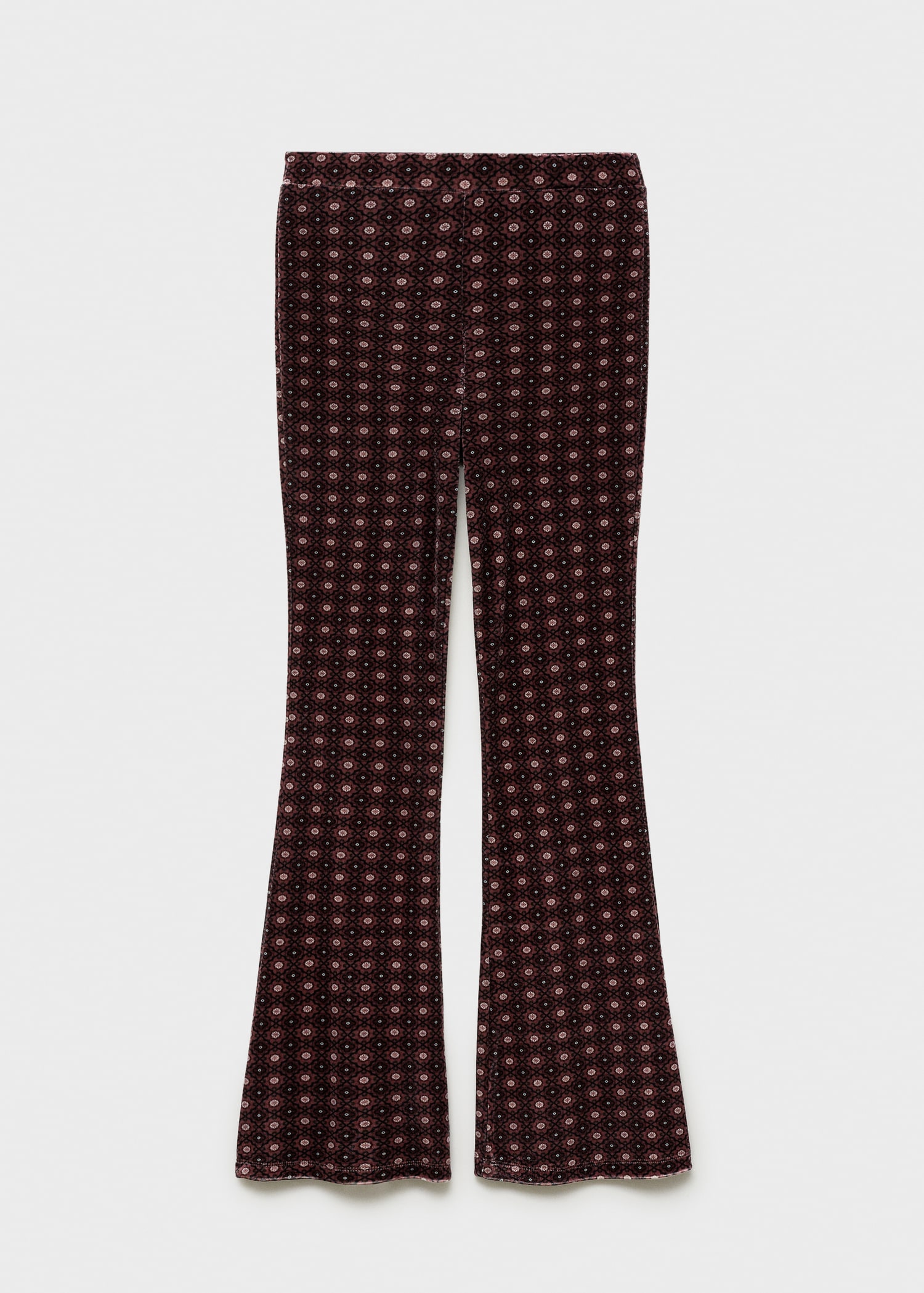 Flare leggings with velvet print - Article without model