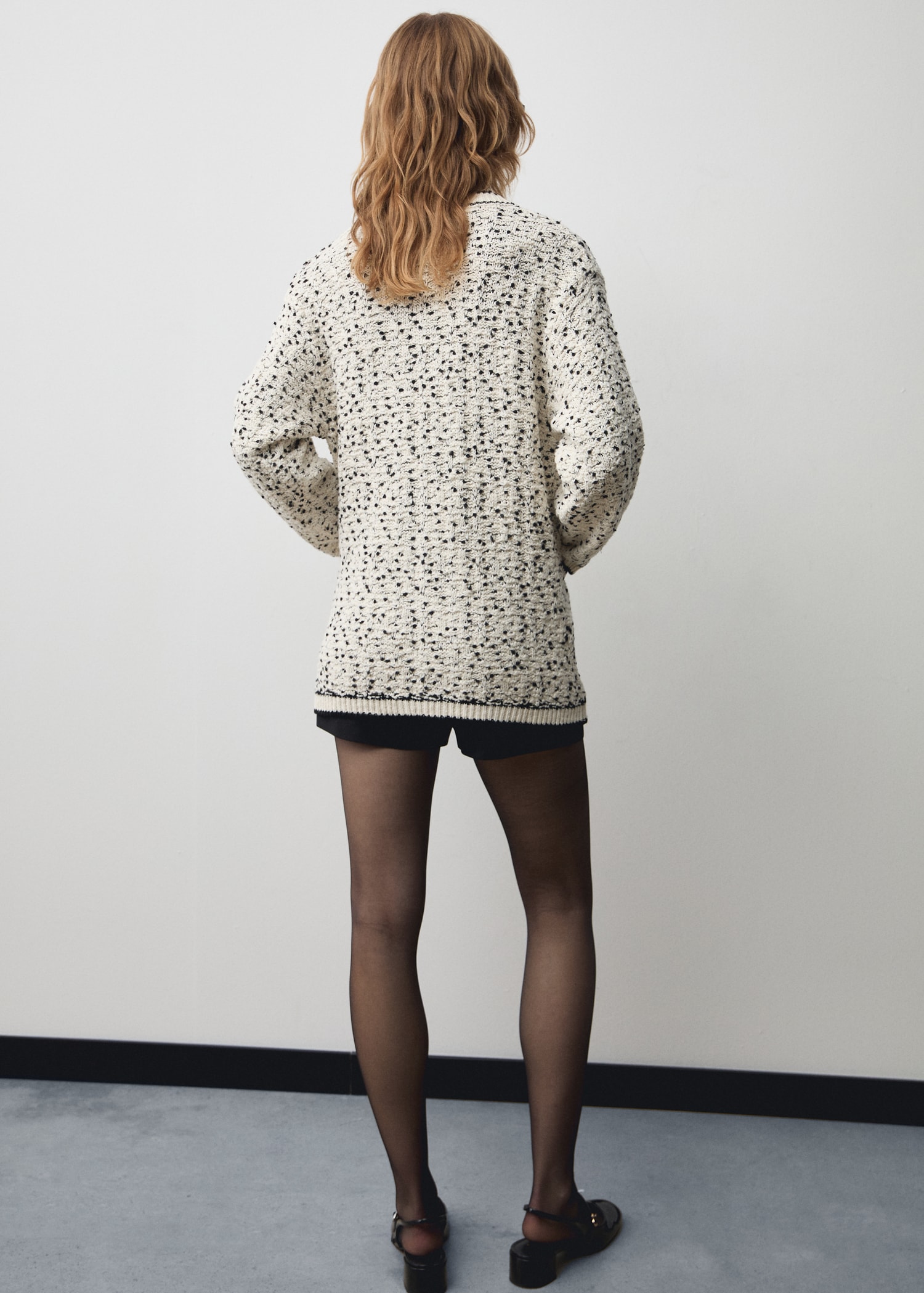 Flecked oversize cardigan - Reverse of the article