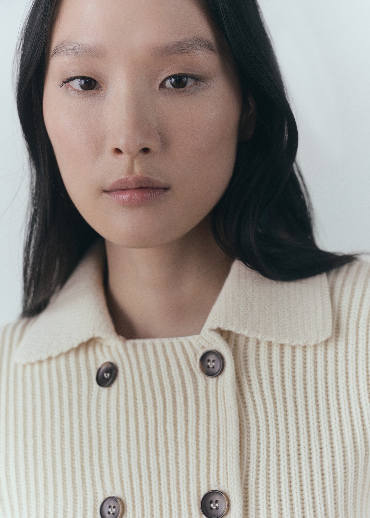 Ribbed jacket with buttons - Details of the article 1