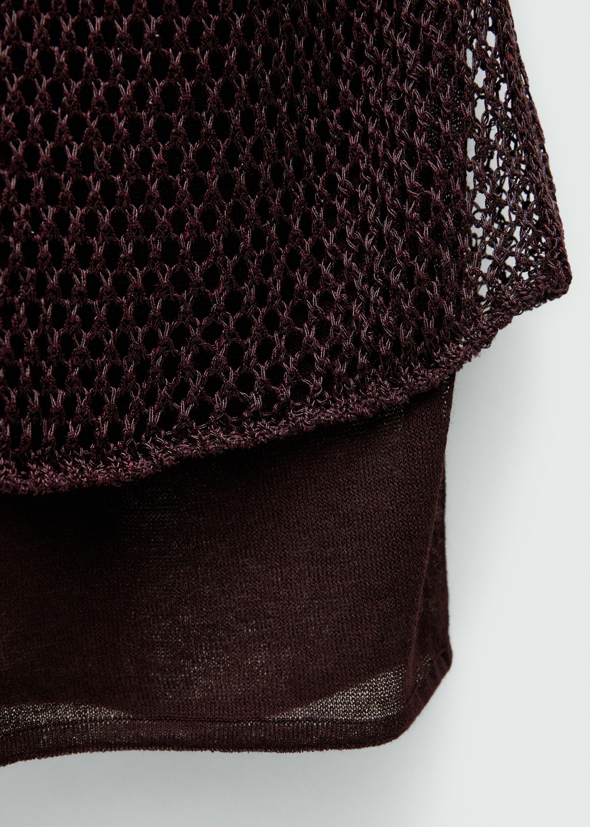 Lurex openwork knit dress - Details of the article 0, Burgundy. Ref: 77049071-00.