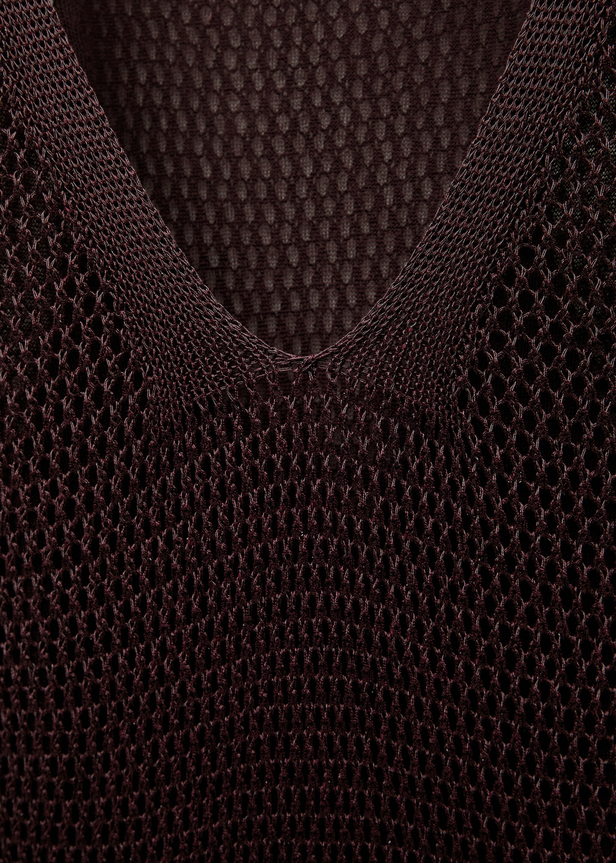 Lurex openwork knit dress - Details of the article 8, Burgundy. Ref: 77049071-00.