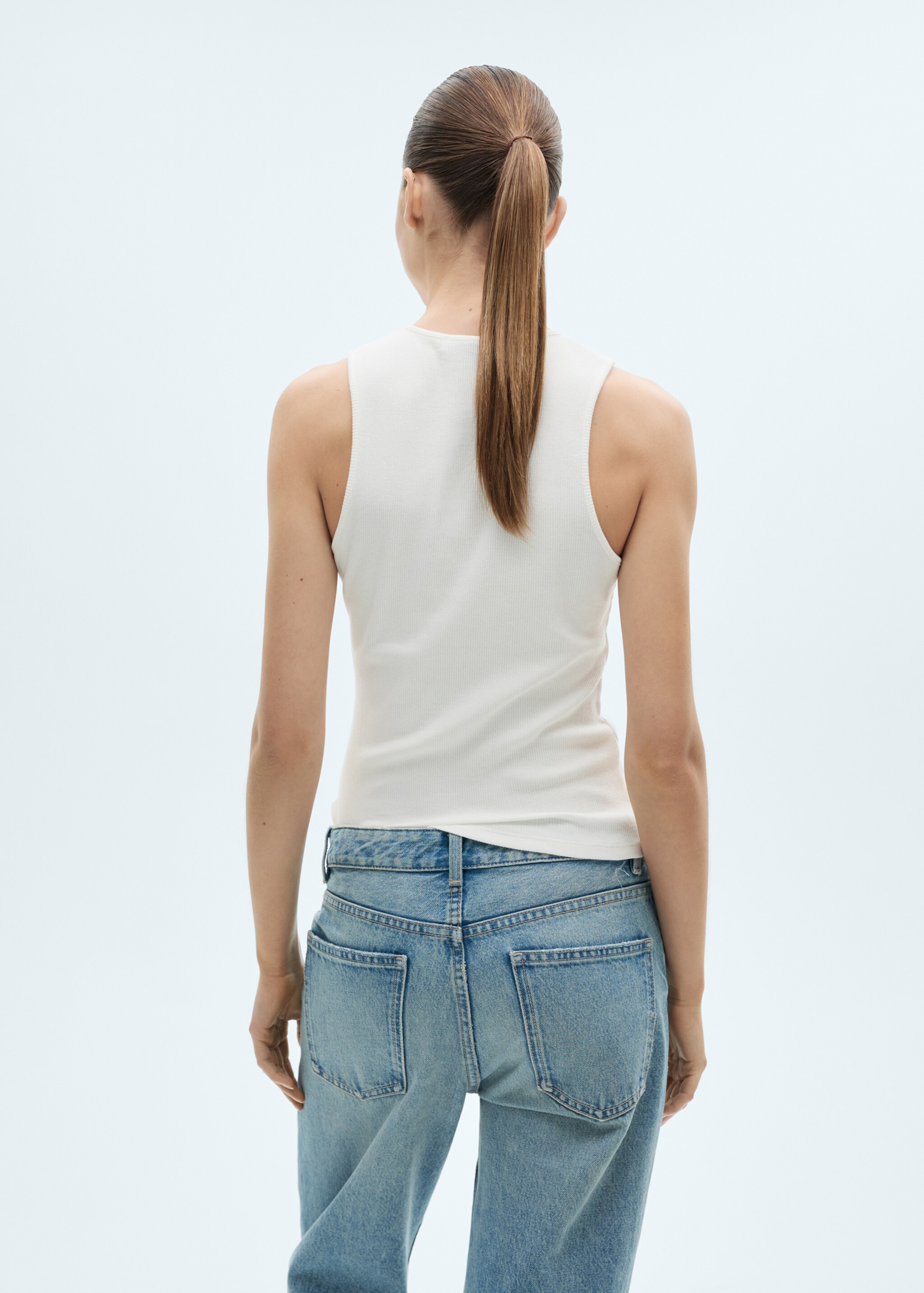 Ribbed cotton top - Reverse of the article