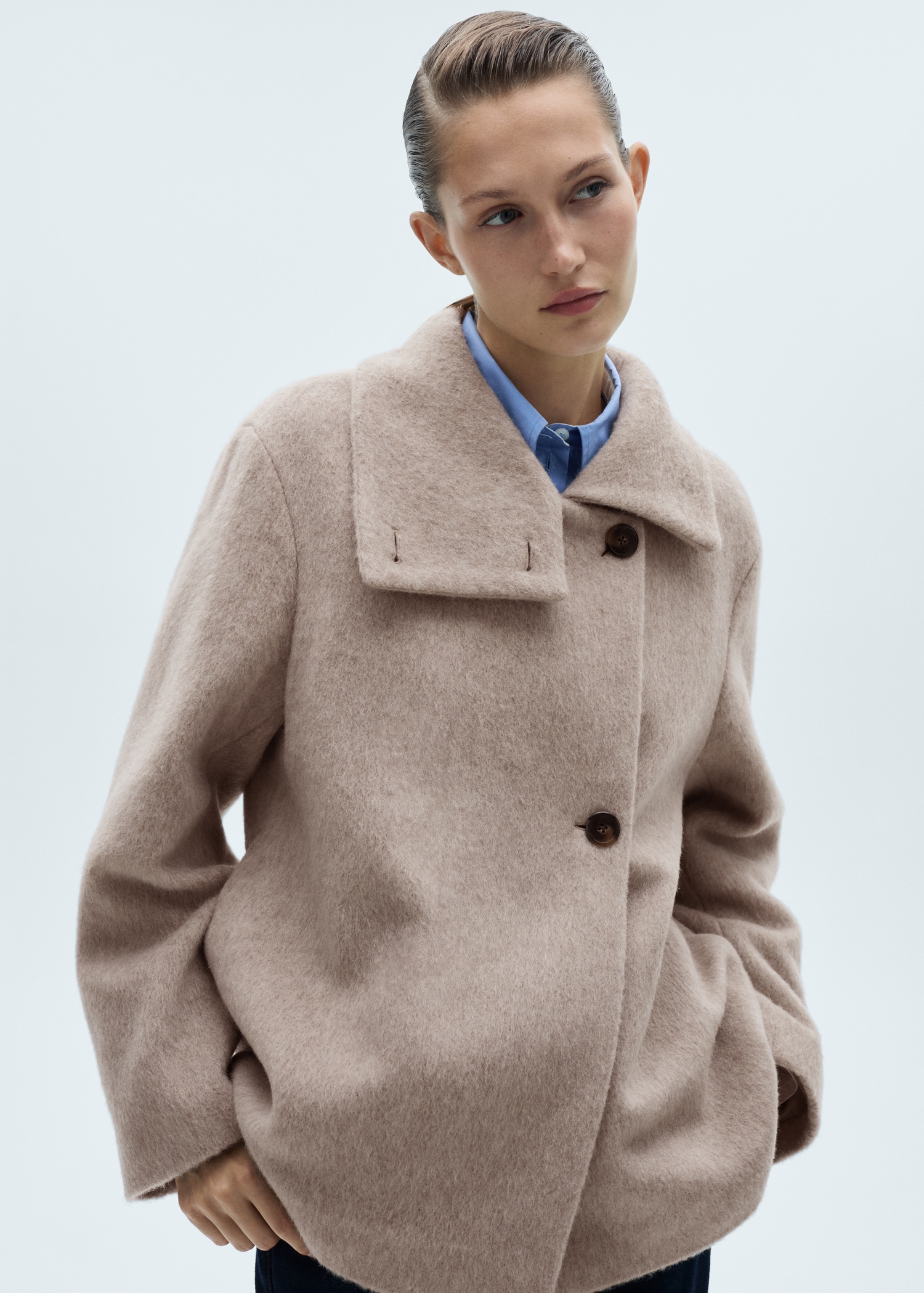 Turtleneck wool coat Women MANGO Georgia - Main Image