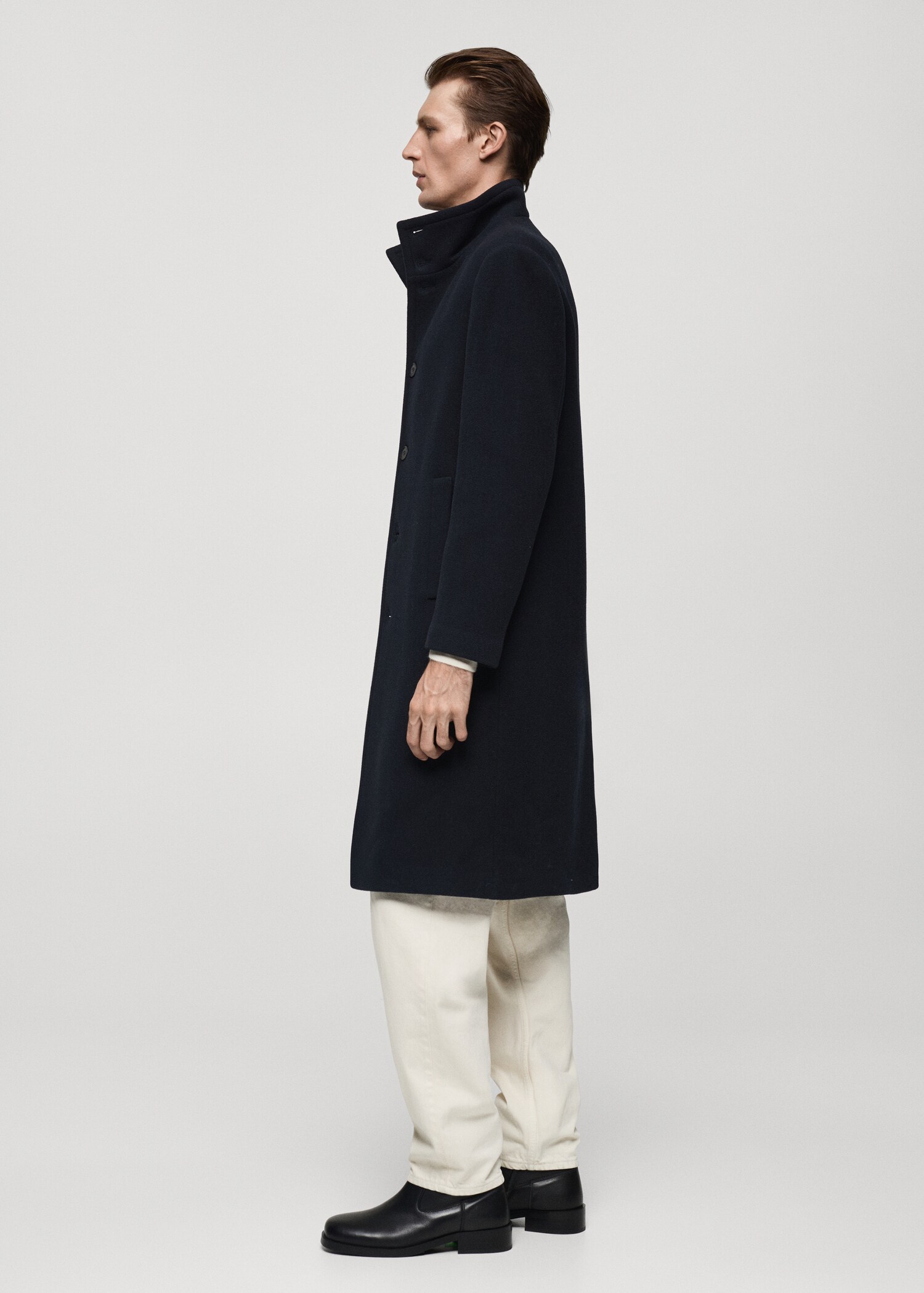 Long wool coat with collar - Details of the article 2