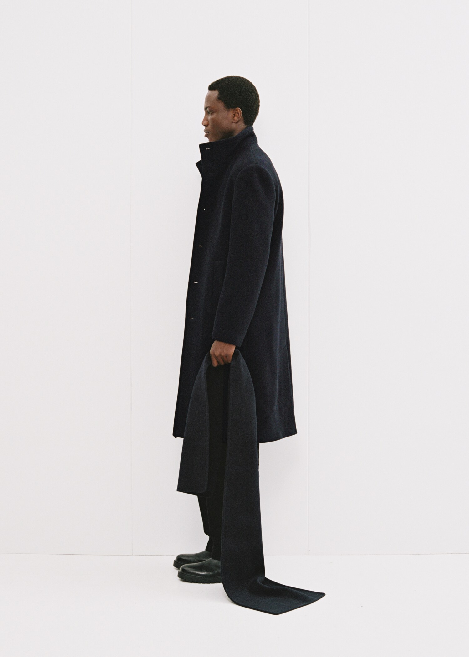 Long wool coat with collar - Details of the article 5