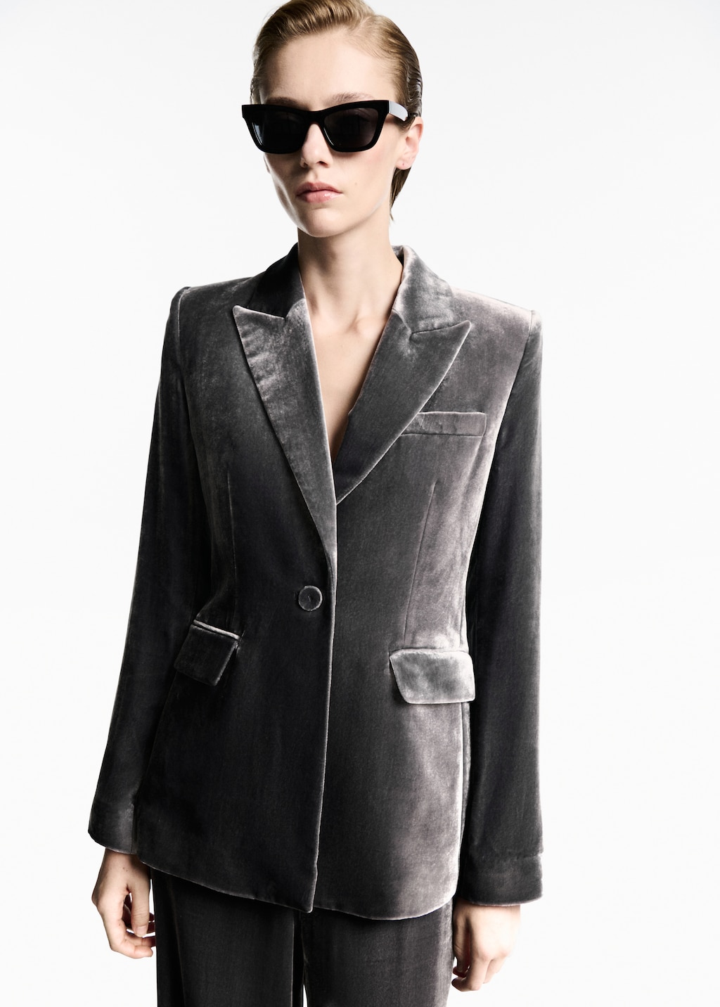 Velvet suit blazer Women MANGO Denmark