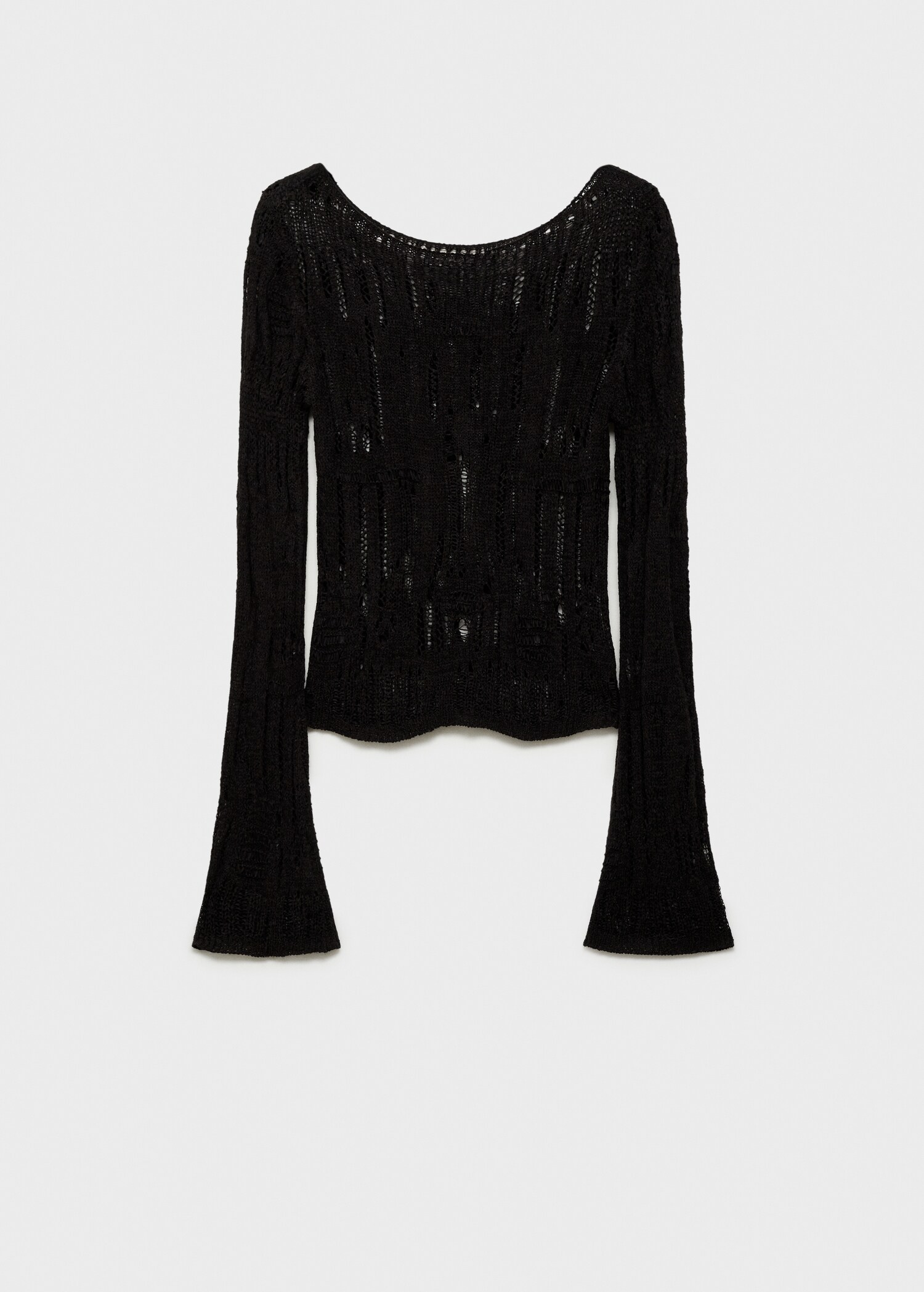 Flared sleeve unstitched knit sweater - Article without model