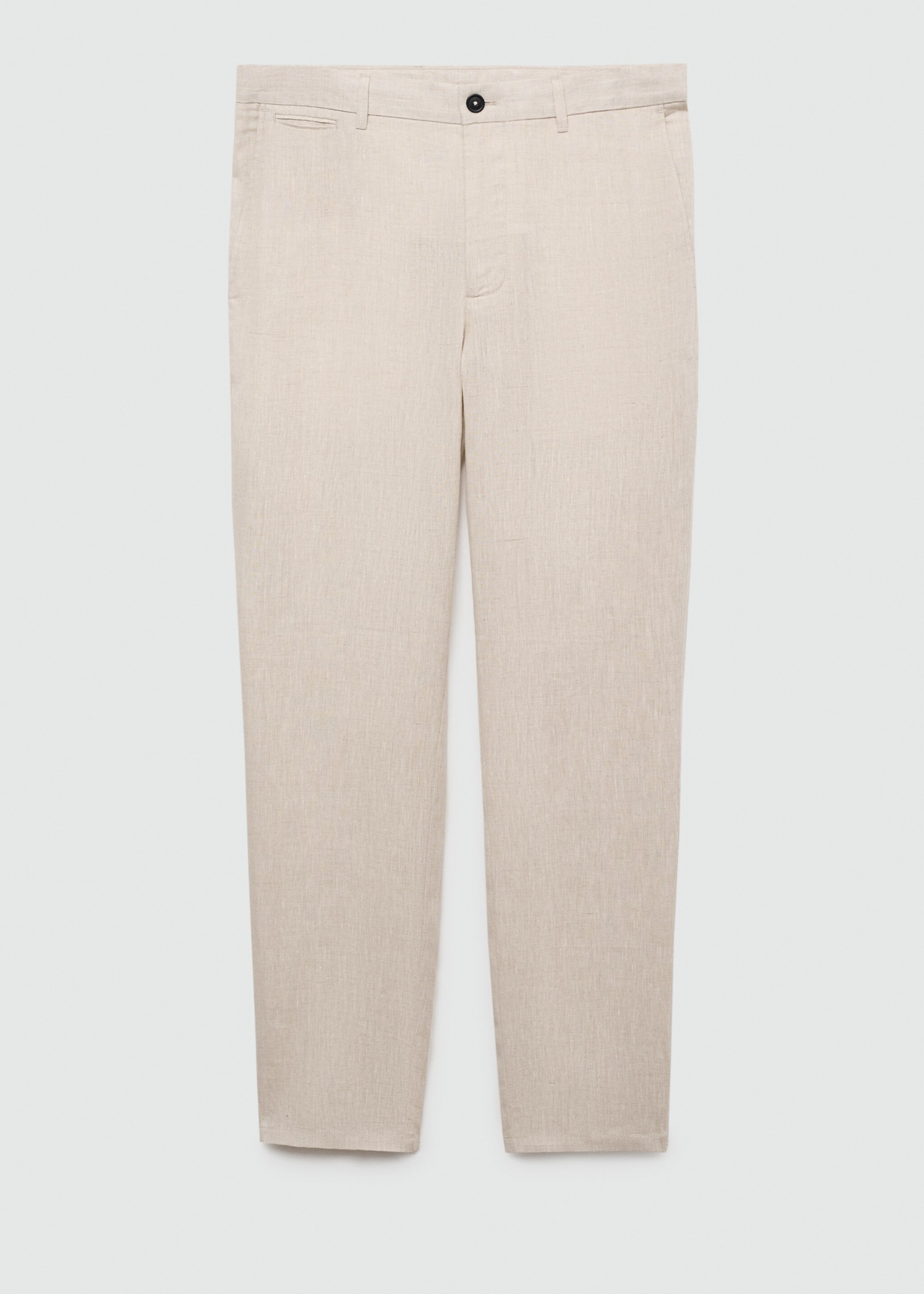Slim-fit 100% linen trousers - Article without model, Ecru. Ref: 77050250-00.