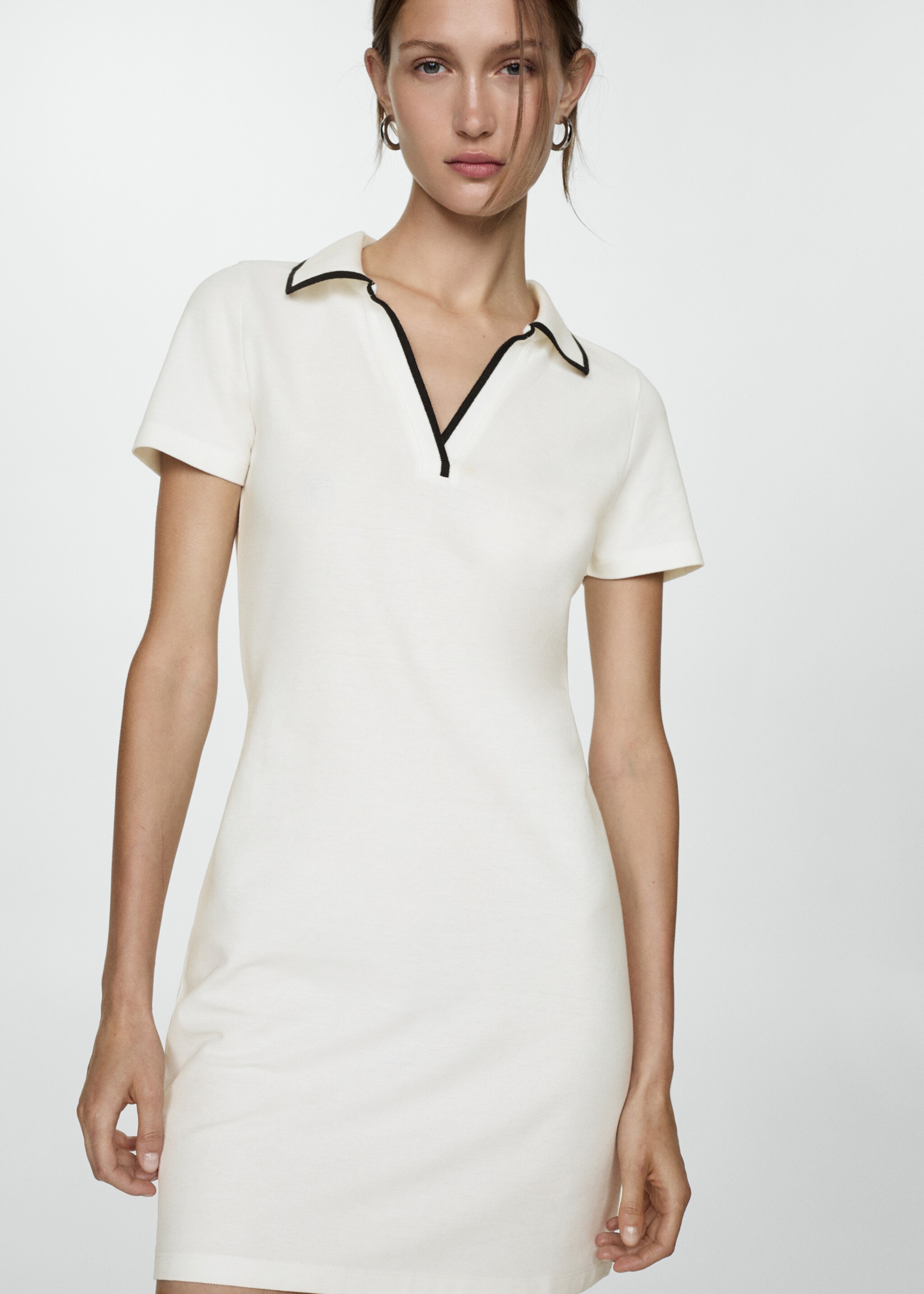 Polo neck dress - Medium plane, Off White. Ref: 77050258-00.