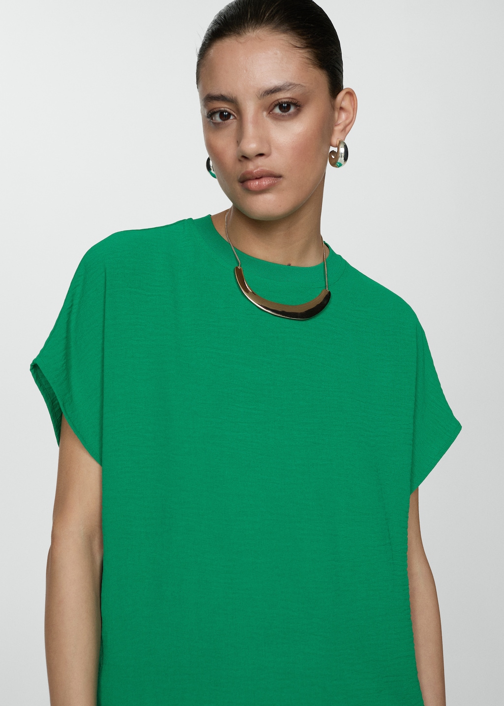 Fluid Short sleeve T shirt Woman MANGO USA fluid-short-sleeve-t-shirt-woman-mango-usa